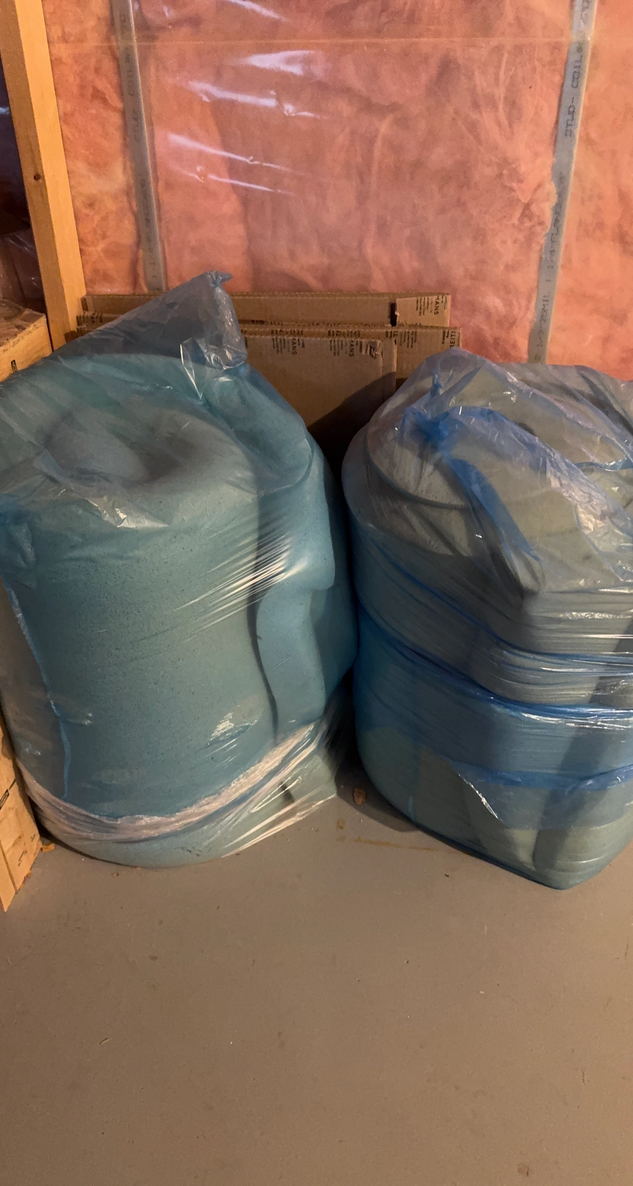 Blue Foam Rolls - bed toppers