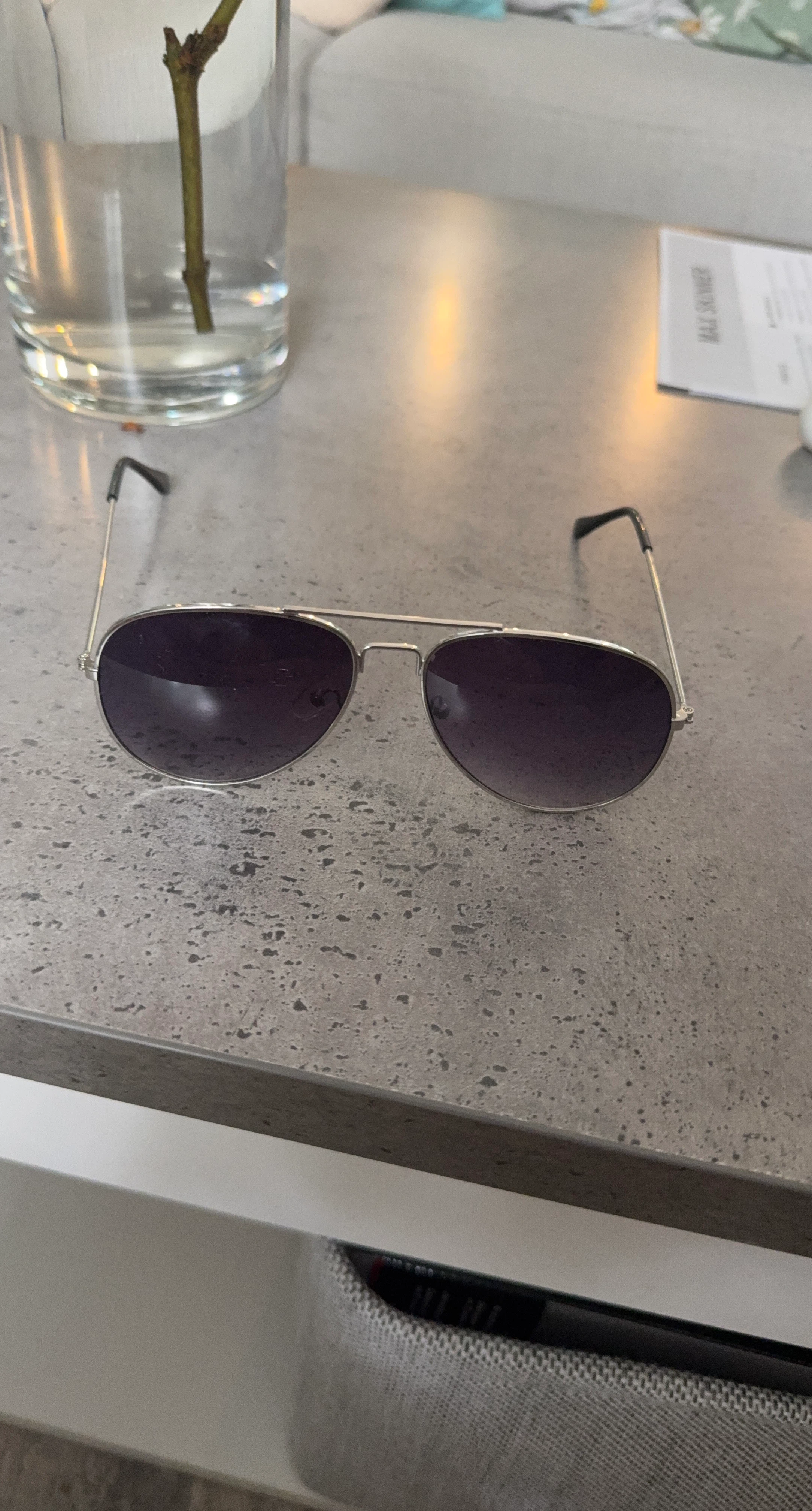 Silver Aviator Sunglasses