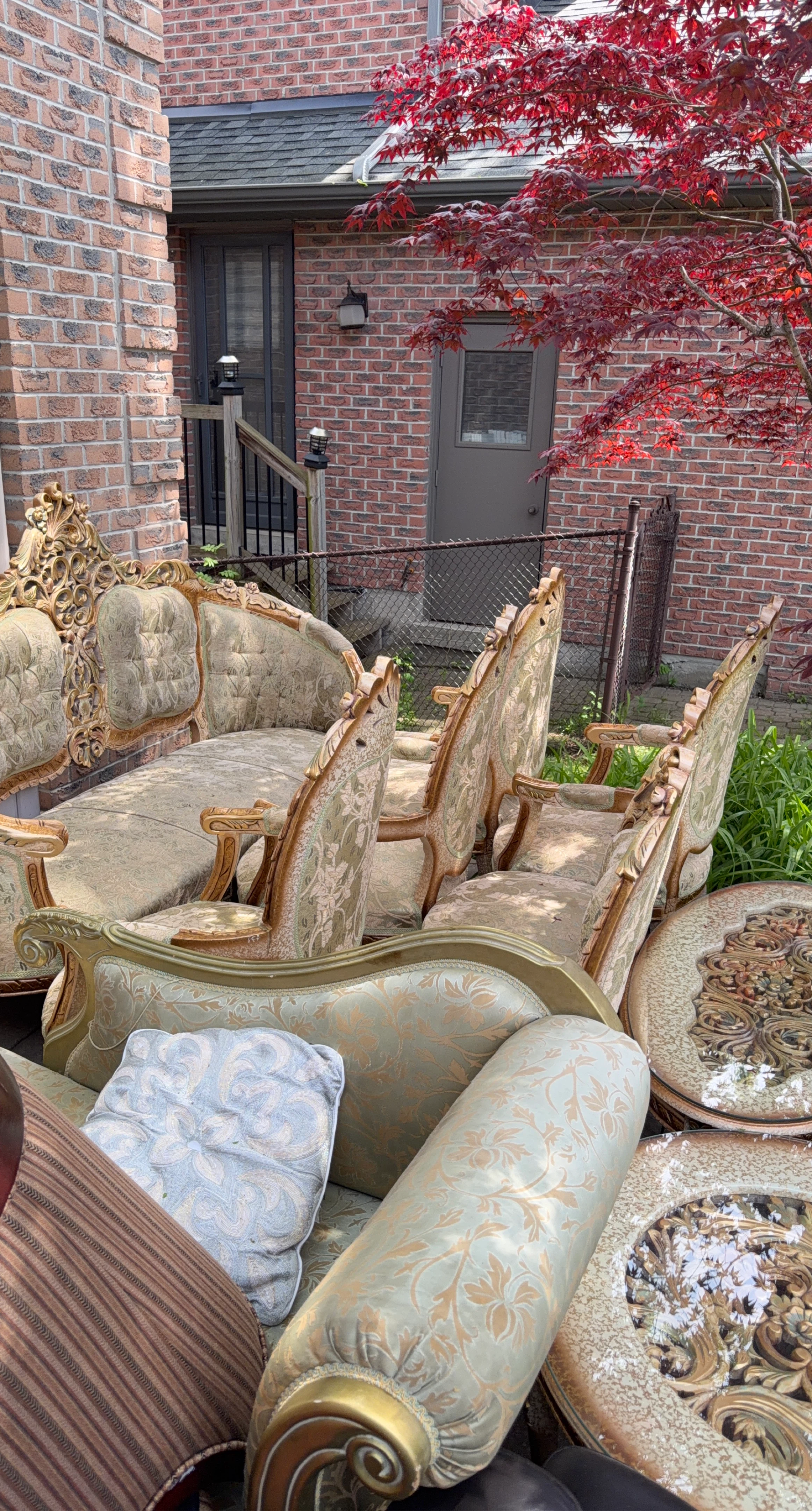 Vintage Ornate Sofa and Chairs Set