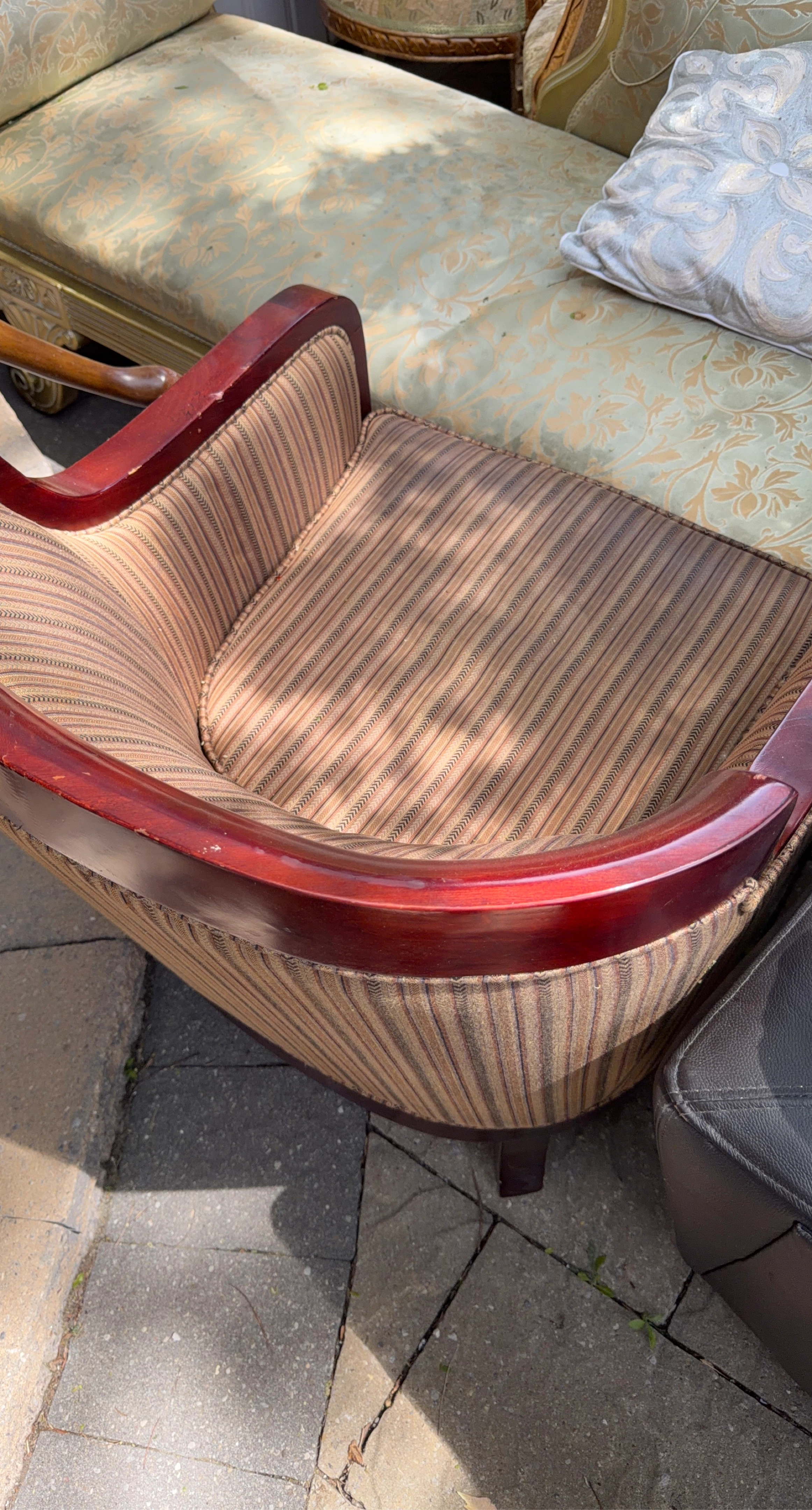 Armchair with striped upholstery 2 pc
