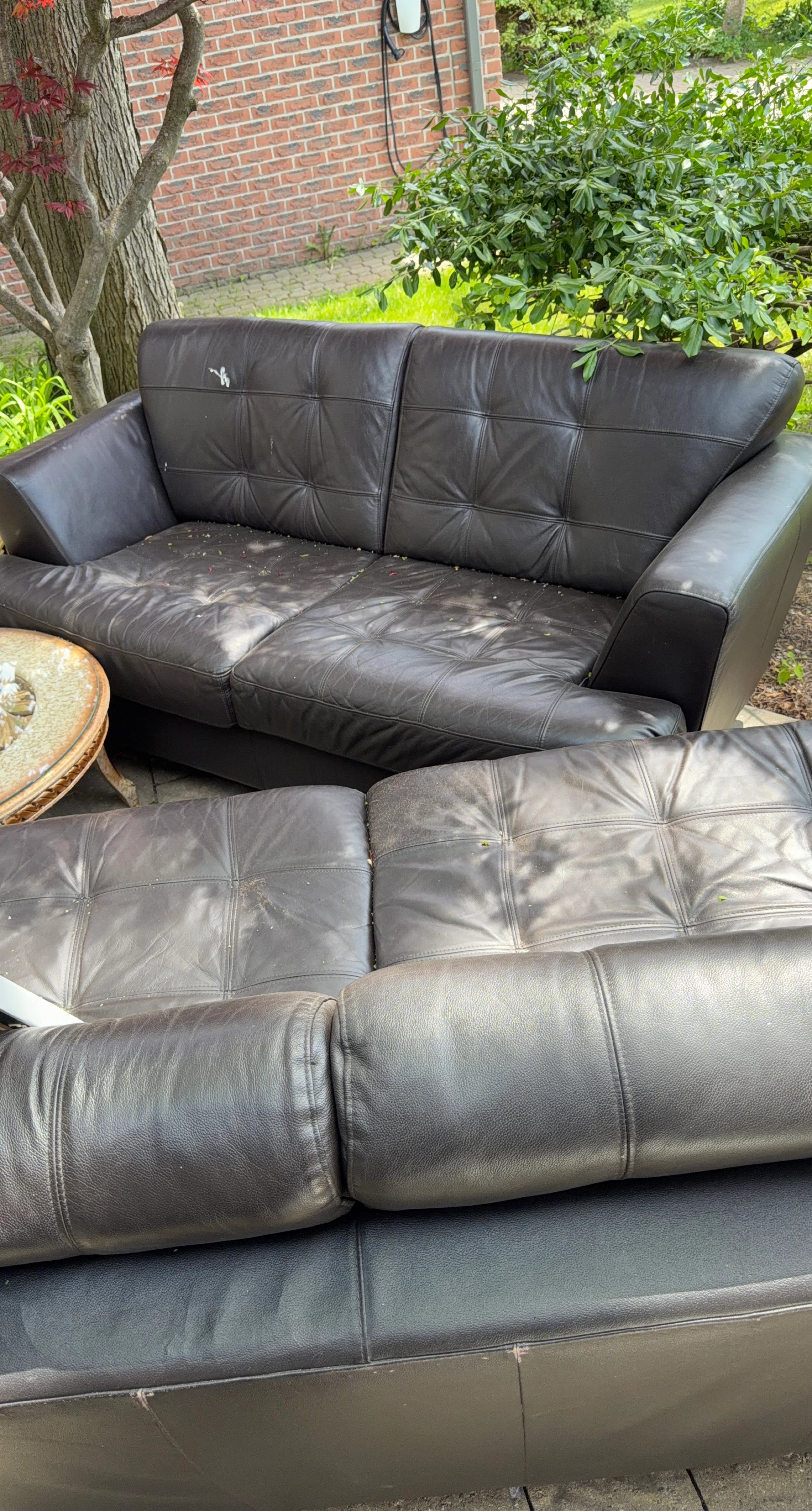 Brown Leather Sofa 2 pc