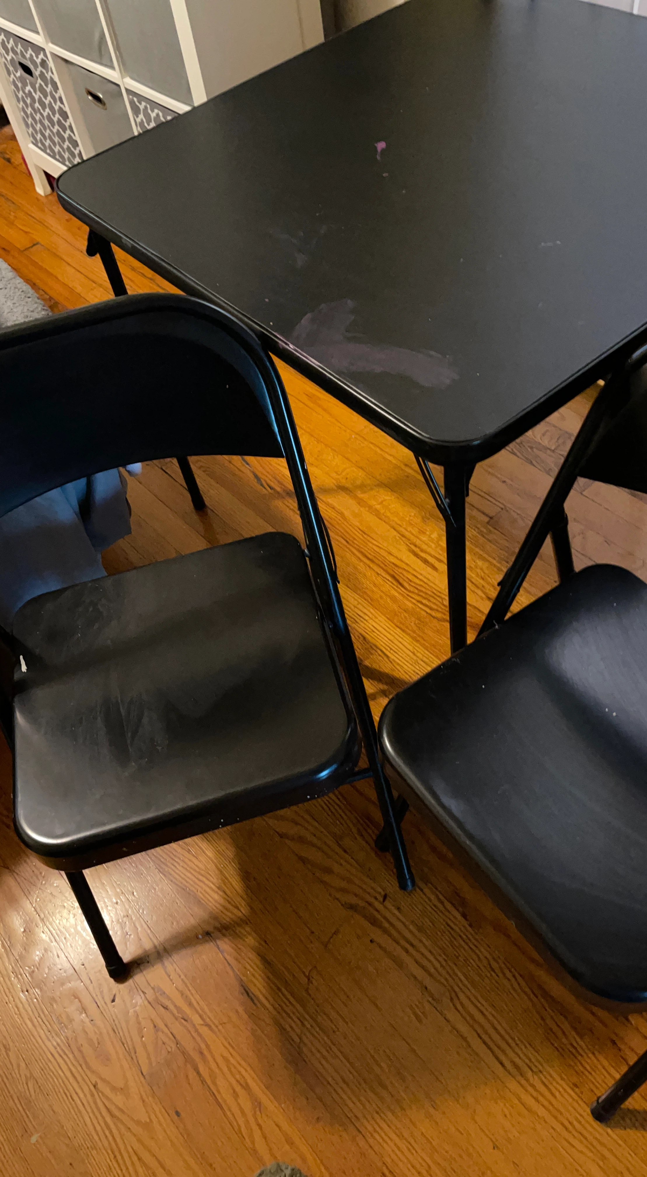 Black Folding Table and Chairs Set