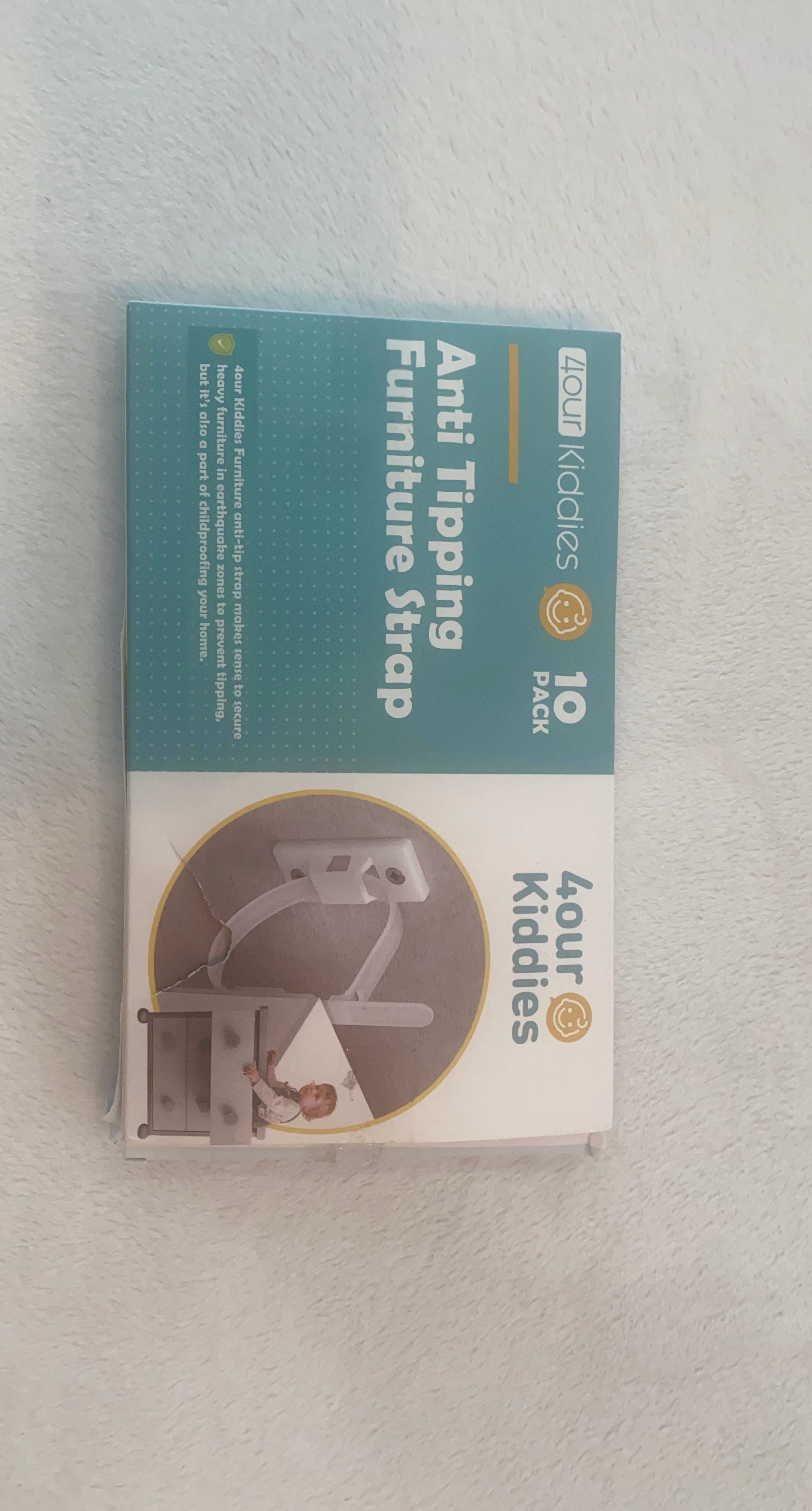 4our Kiddies Anti Tipping Furniture Straps - 10 Pack