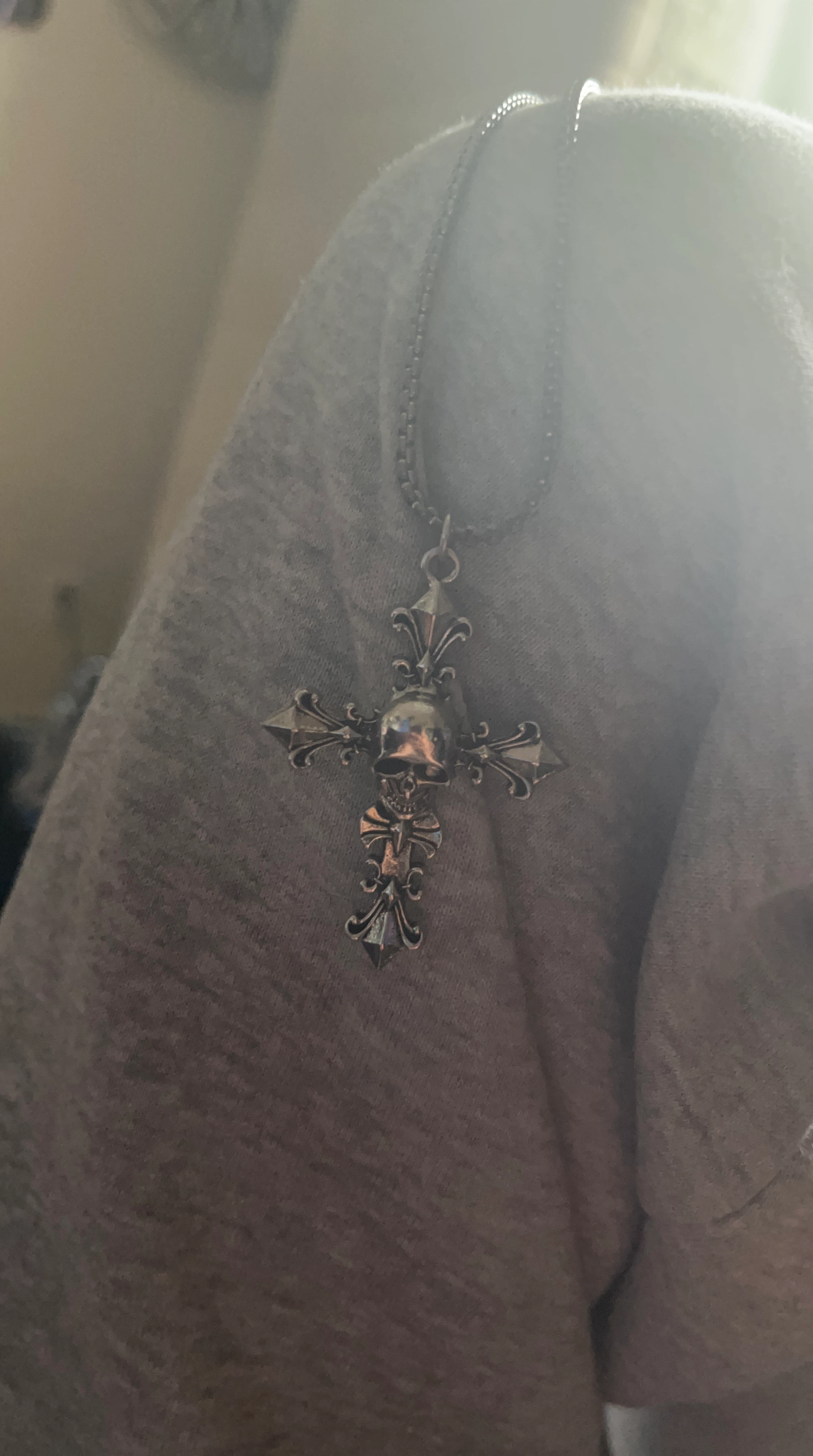 Cross Skull Pendant Necklace