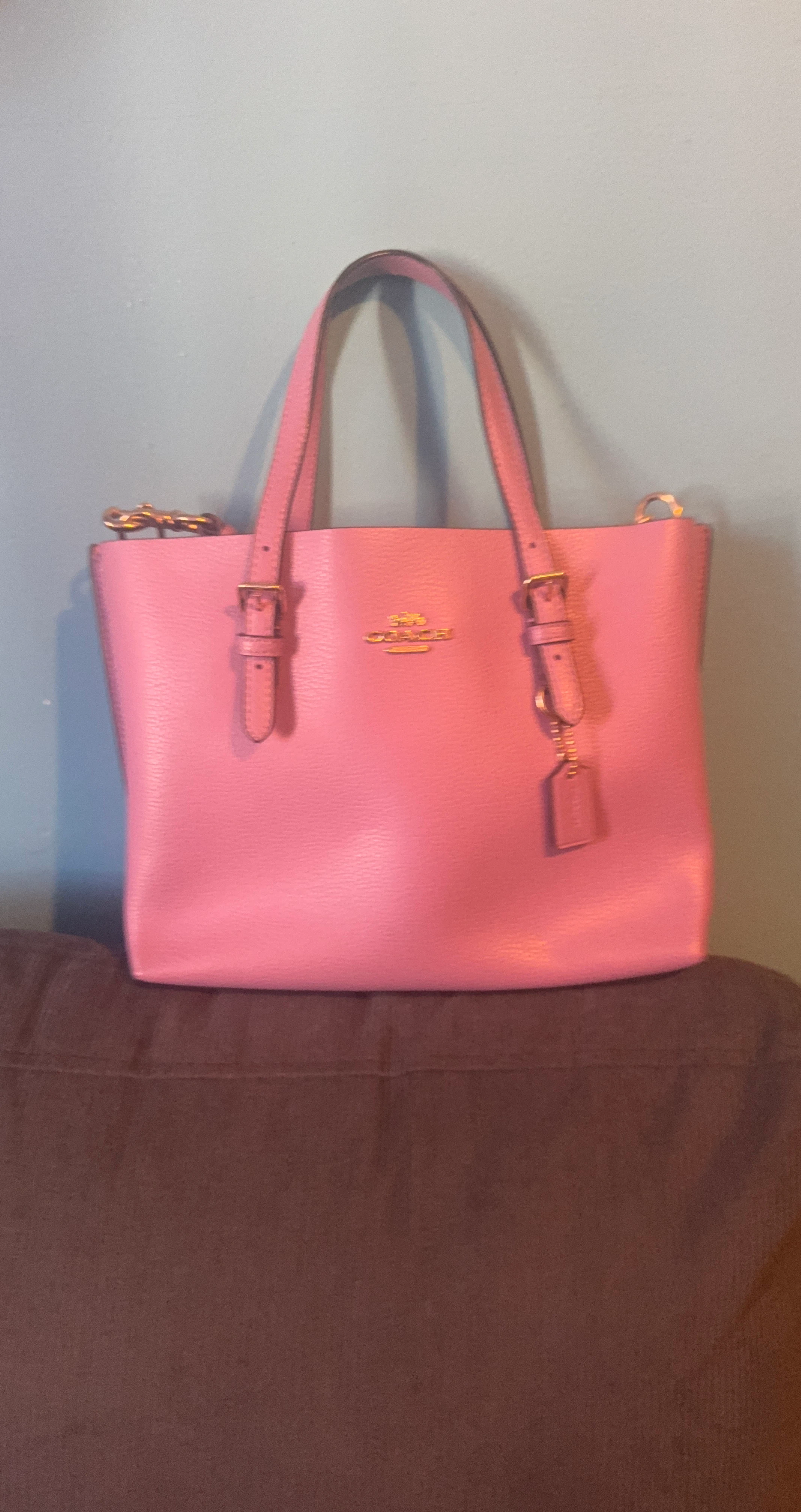 Coach Pink Leather Tote Bag $150