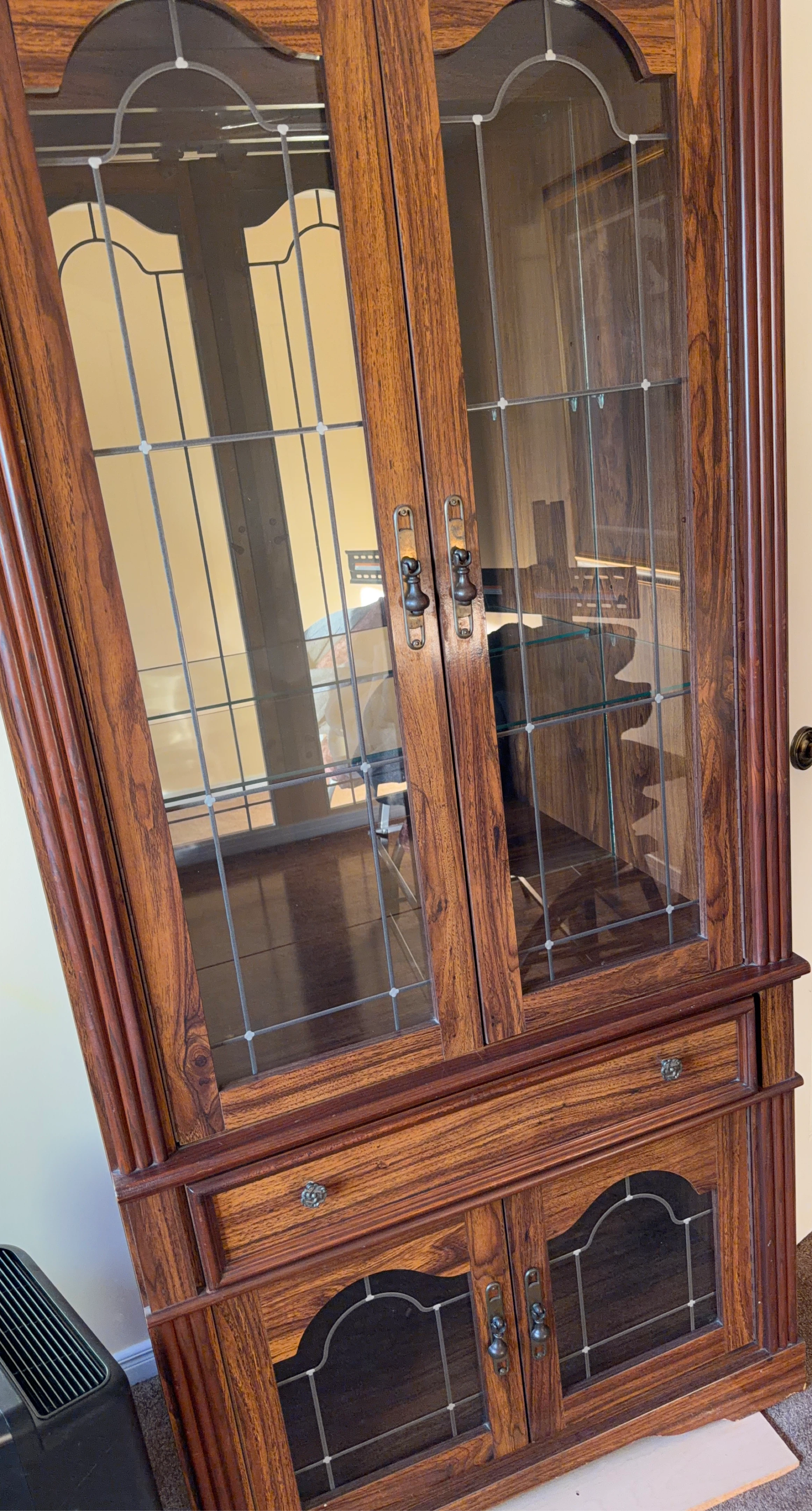 Wooden Curio Cabinet with Glass Doors
