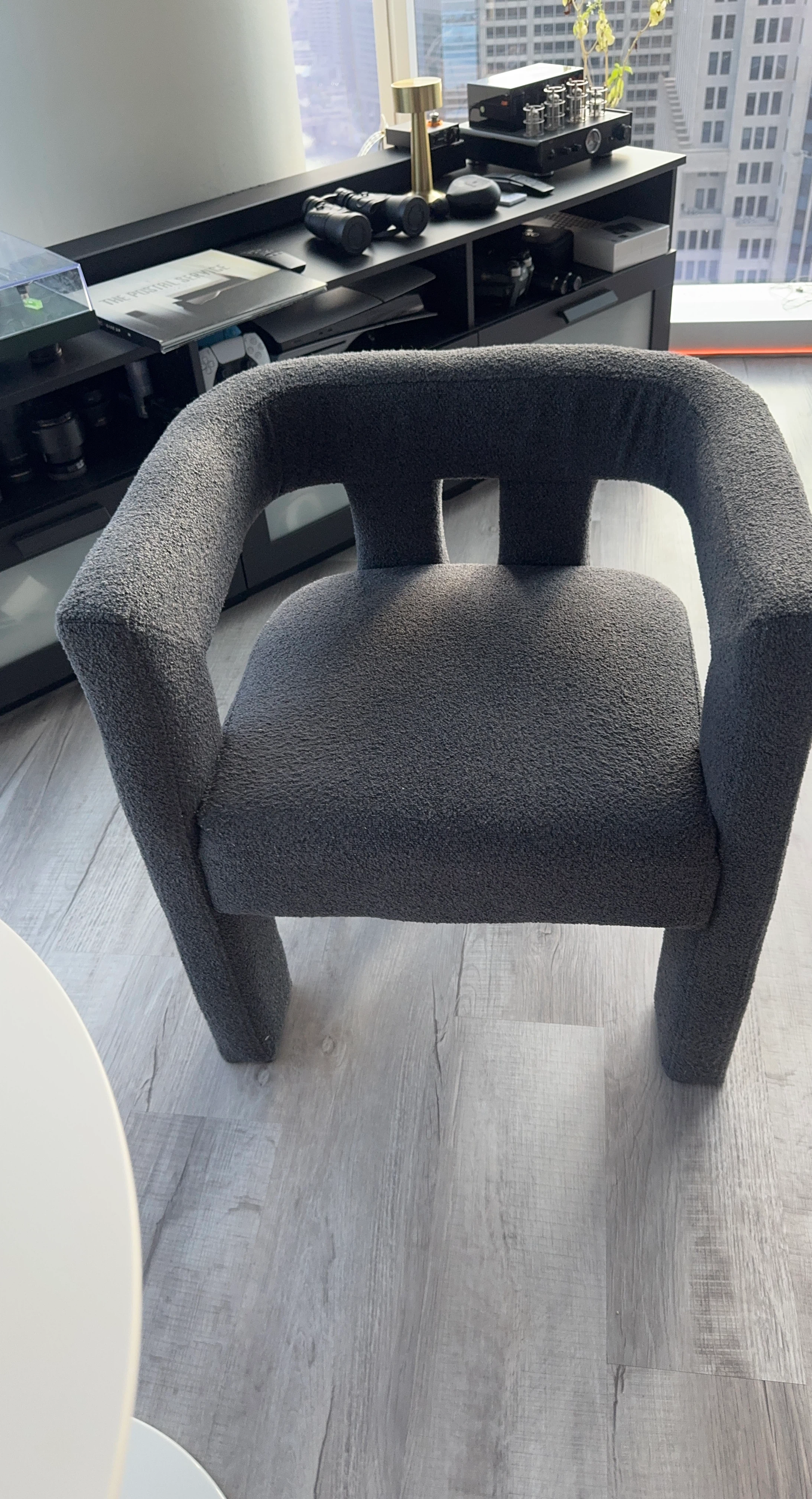 Charcoal Boucle Accent Chair