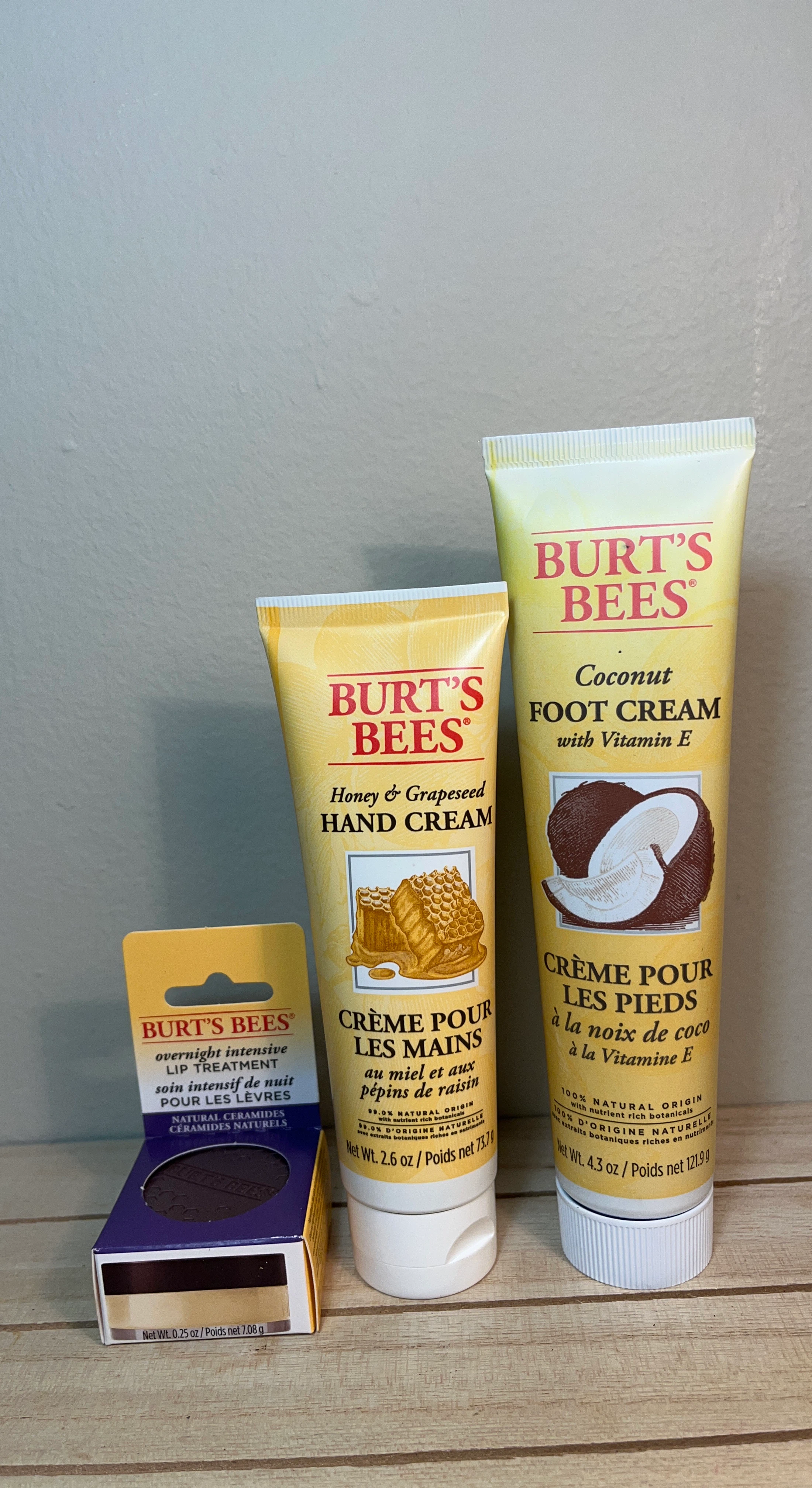 Burt's Bees Hand Cream, Foot Cream, and Lip Treatment Set