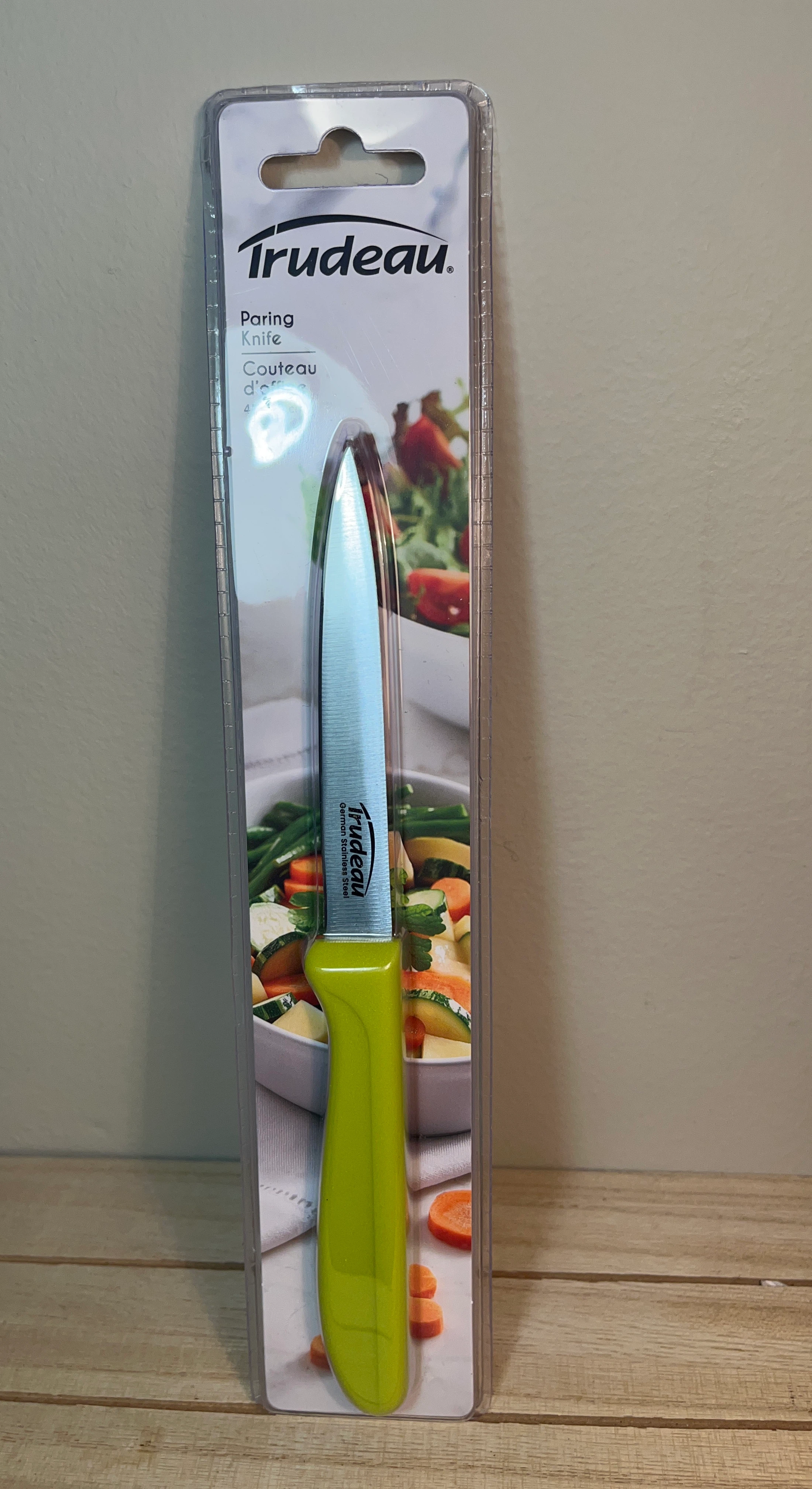 Trudeau Paring Knife with Green Handle