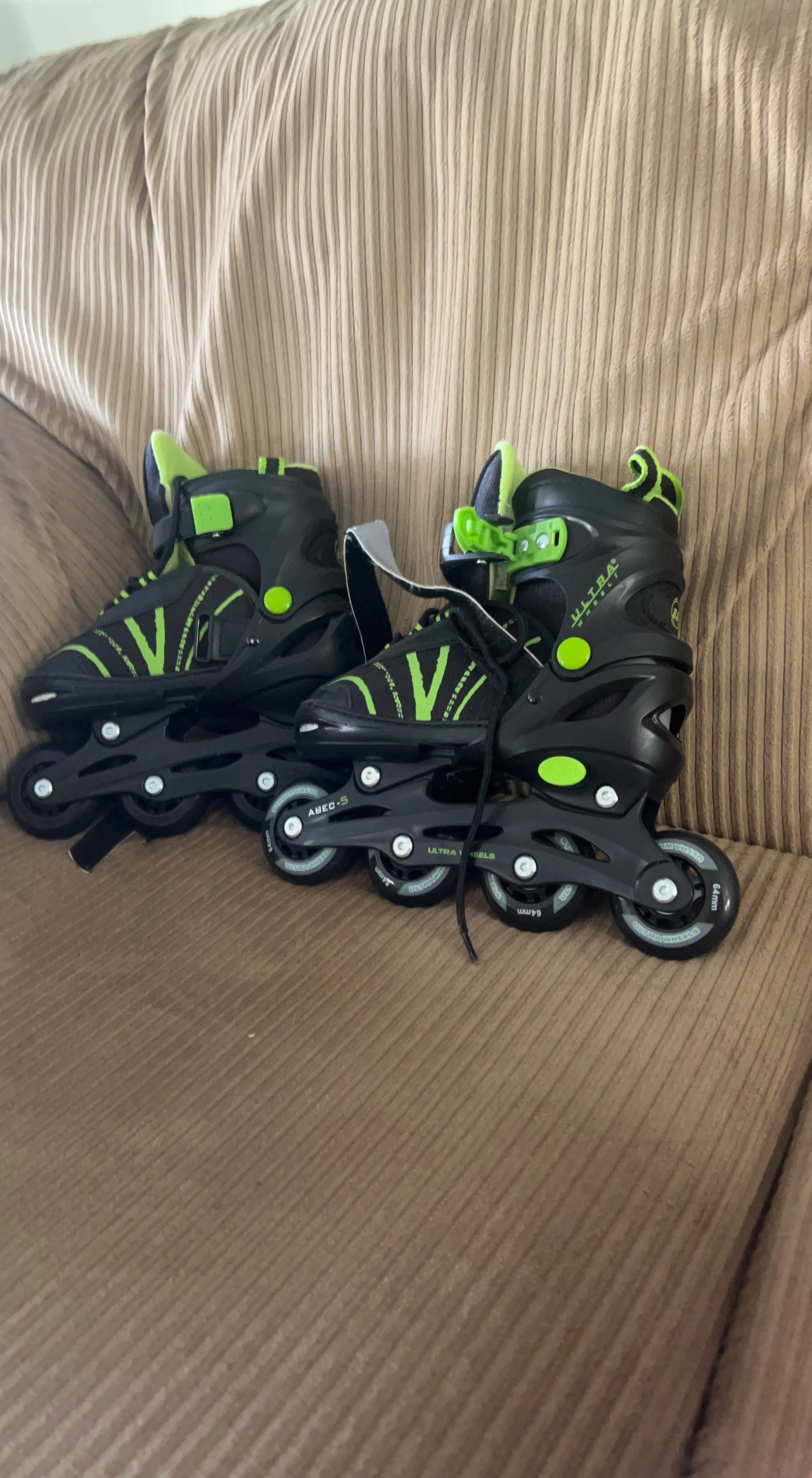 Black and Green Inline Skates