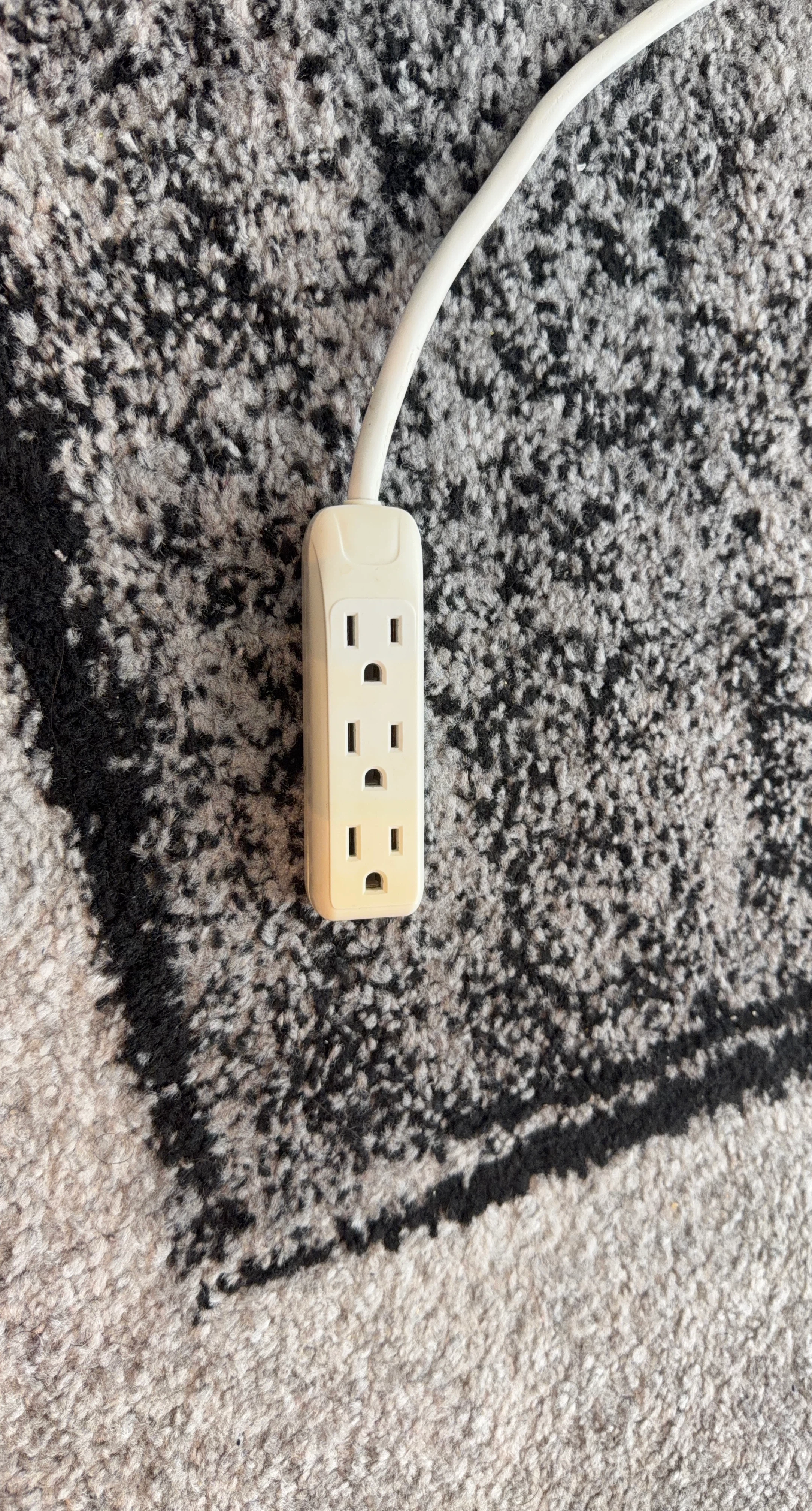 White 3-Outlet Power Strip