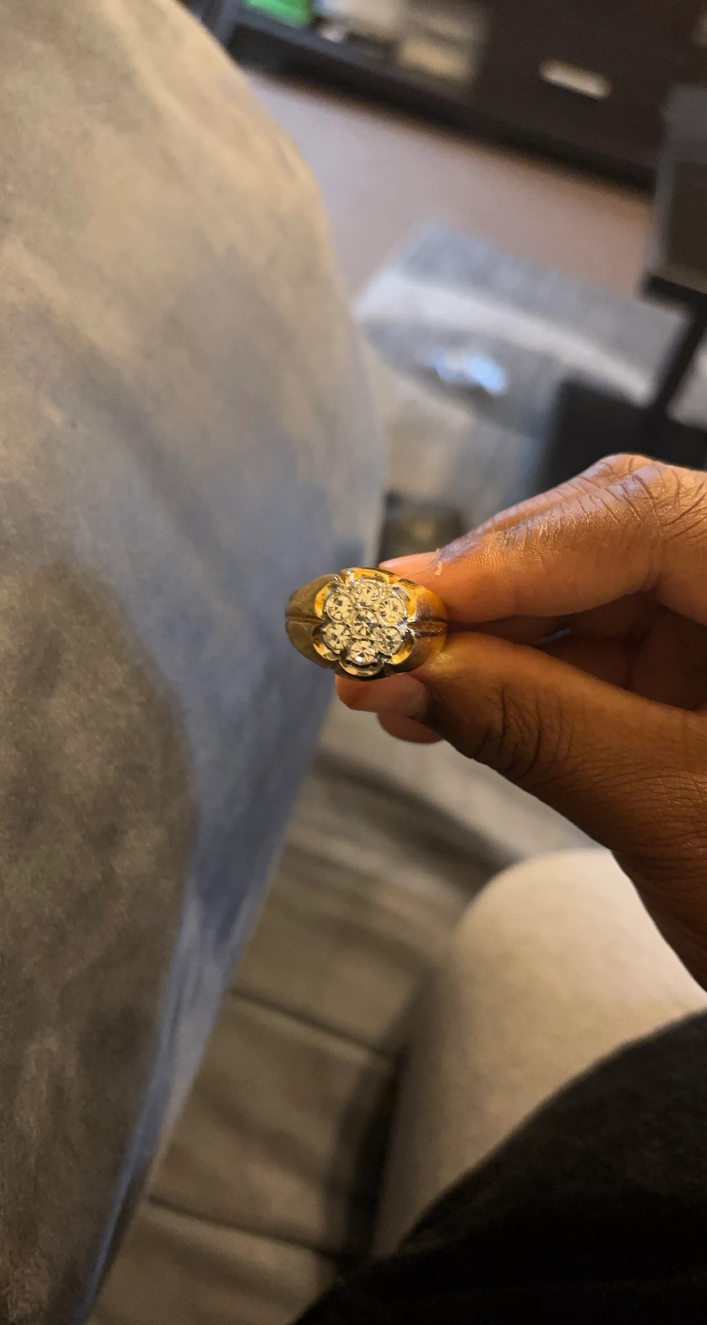 Gold-tone cluster ring