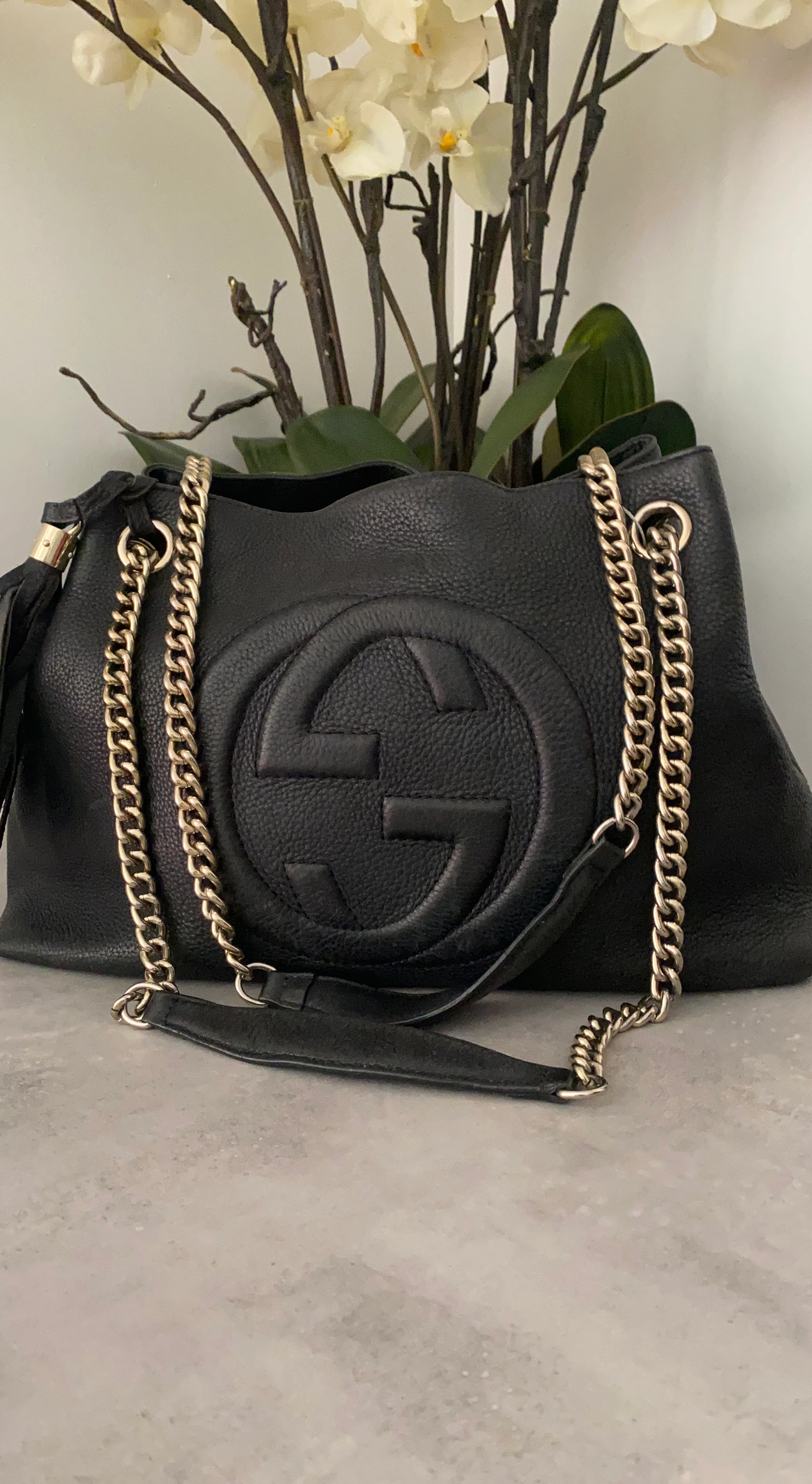 Gucci Black Leather Shoulder Bag