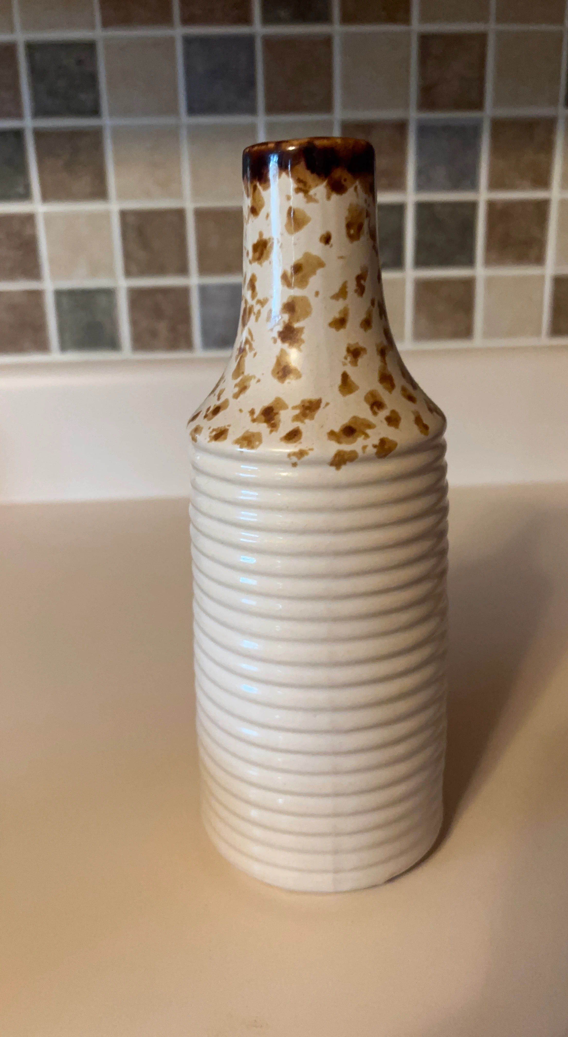 White Ceramic Speckled Vase