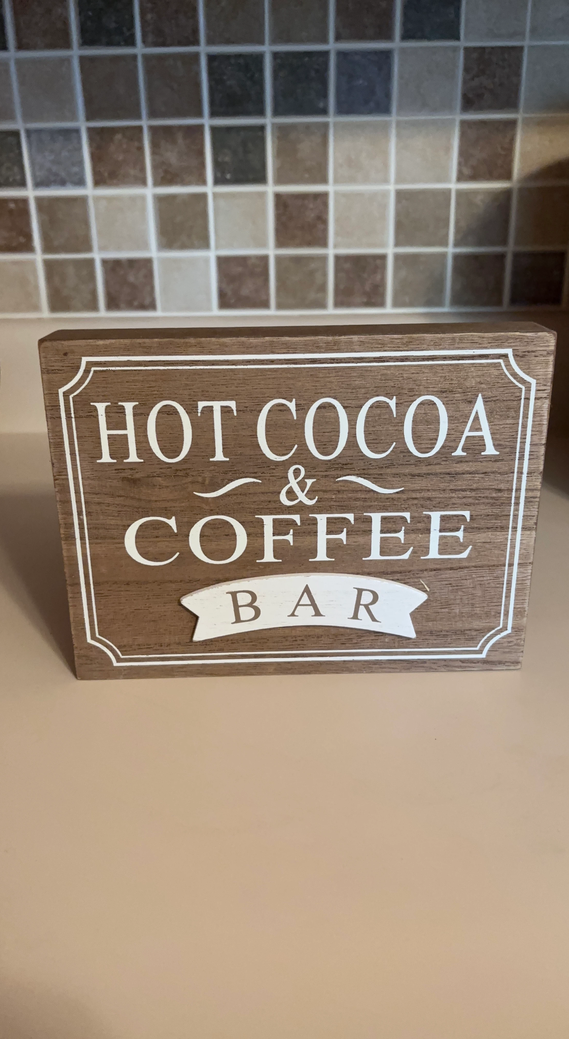 Wooden Hot Cocoa & Coffee Bar Sign