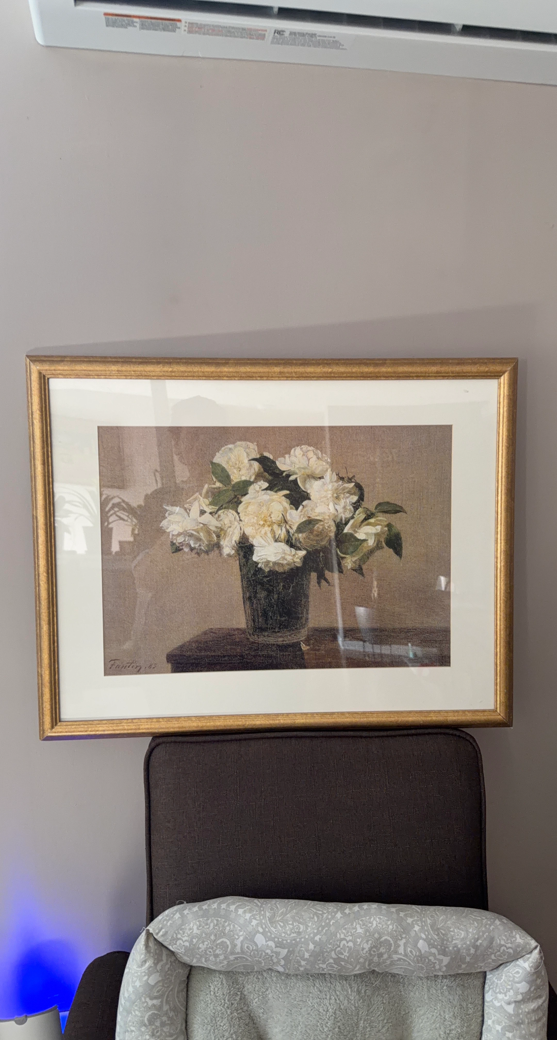 Framed Print of White Flowers by Fantin-Latour, 1883