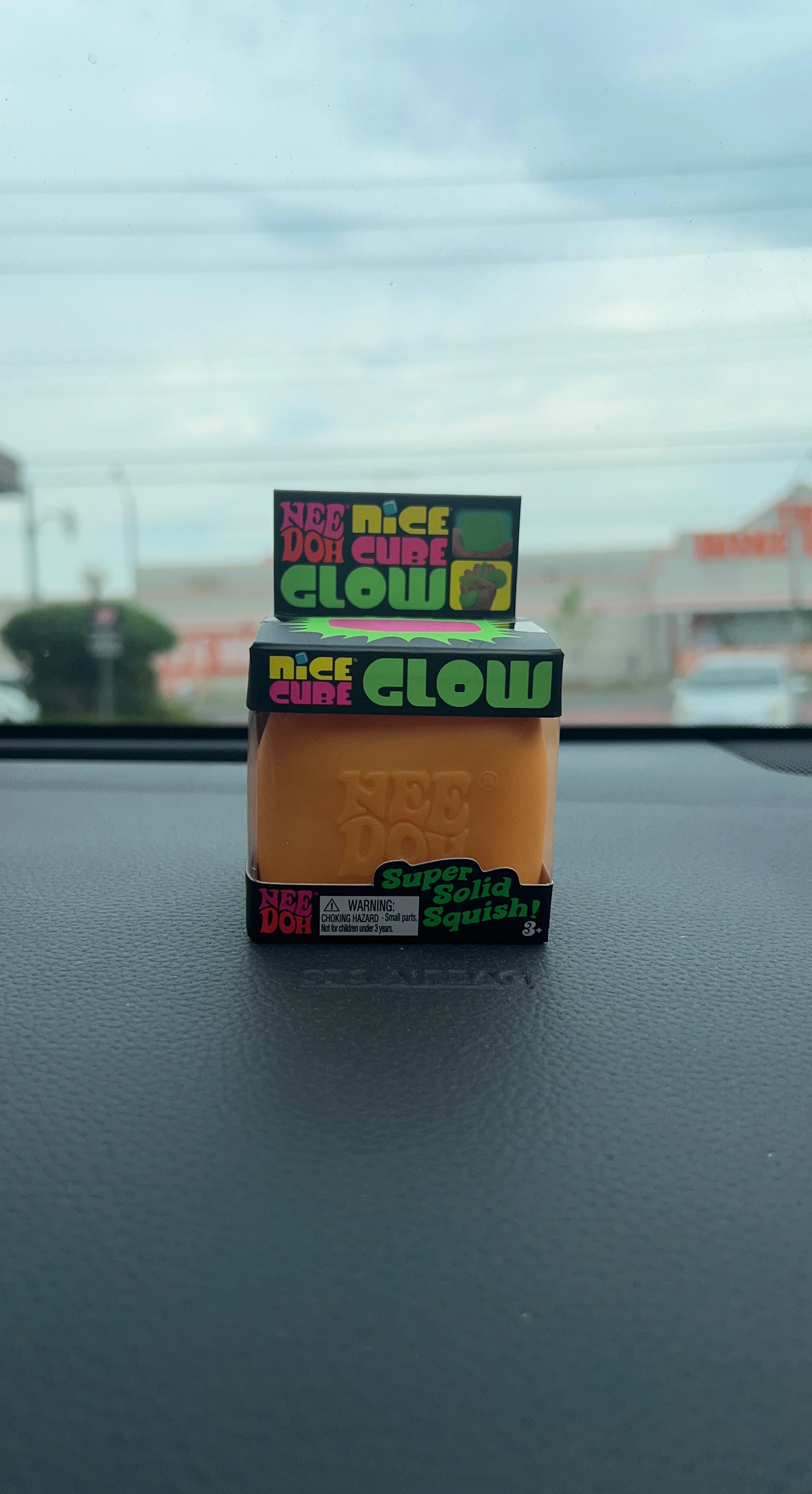 Nee Doh Super Solid Squish Glow Cube Toy