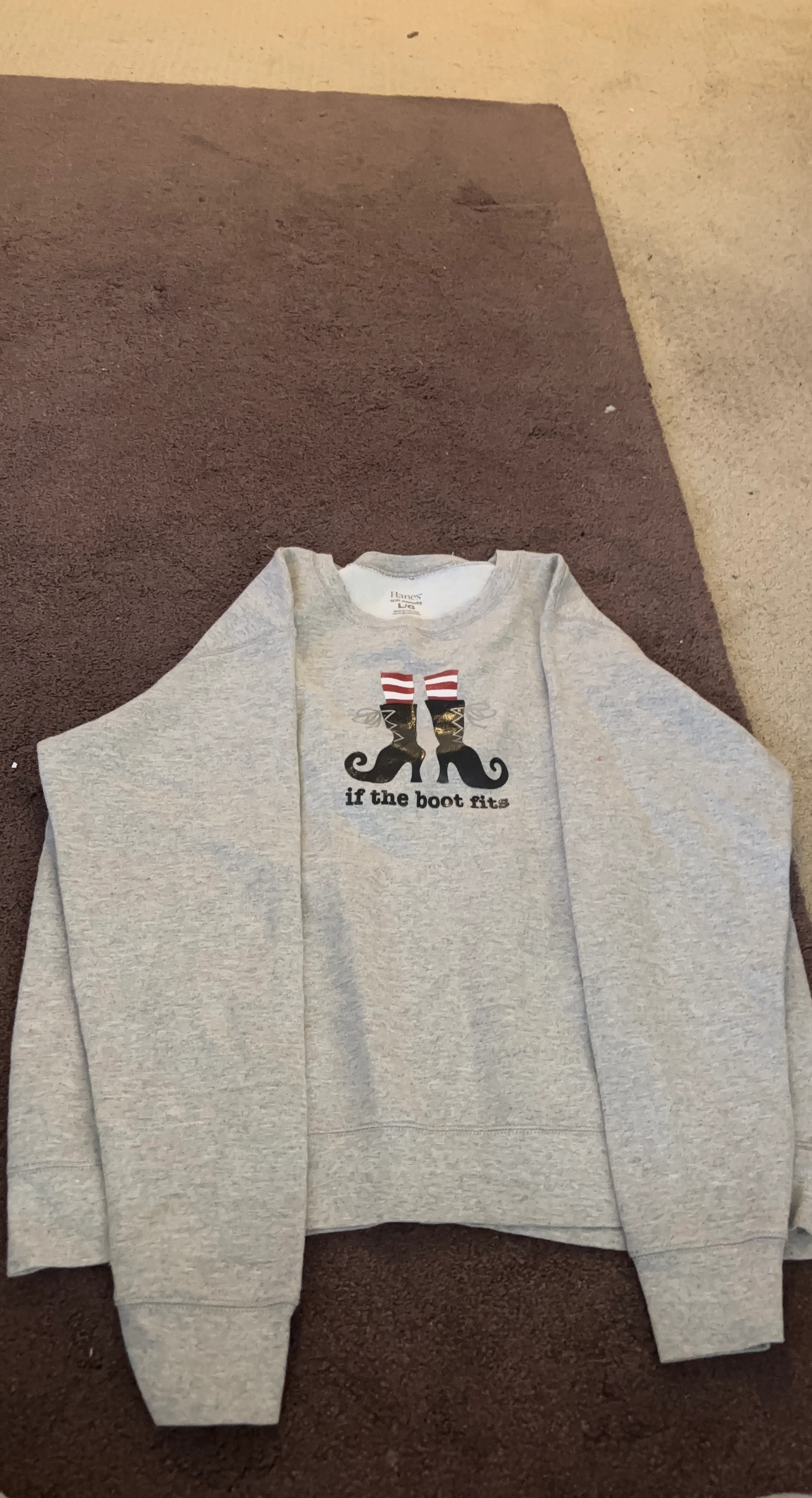 Hanes "if the boot fits" Crewneck Sweatshirt