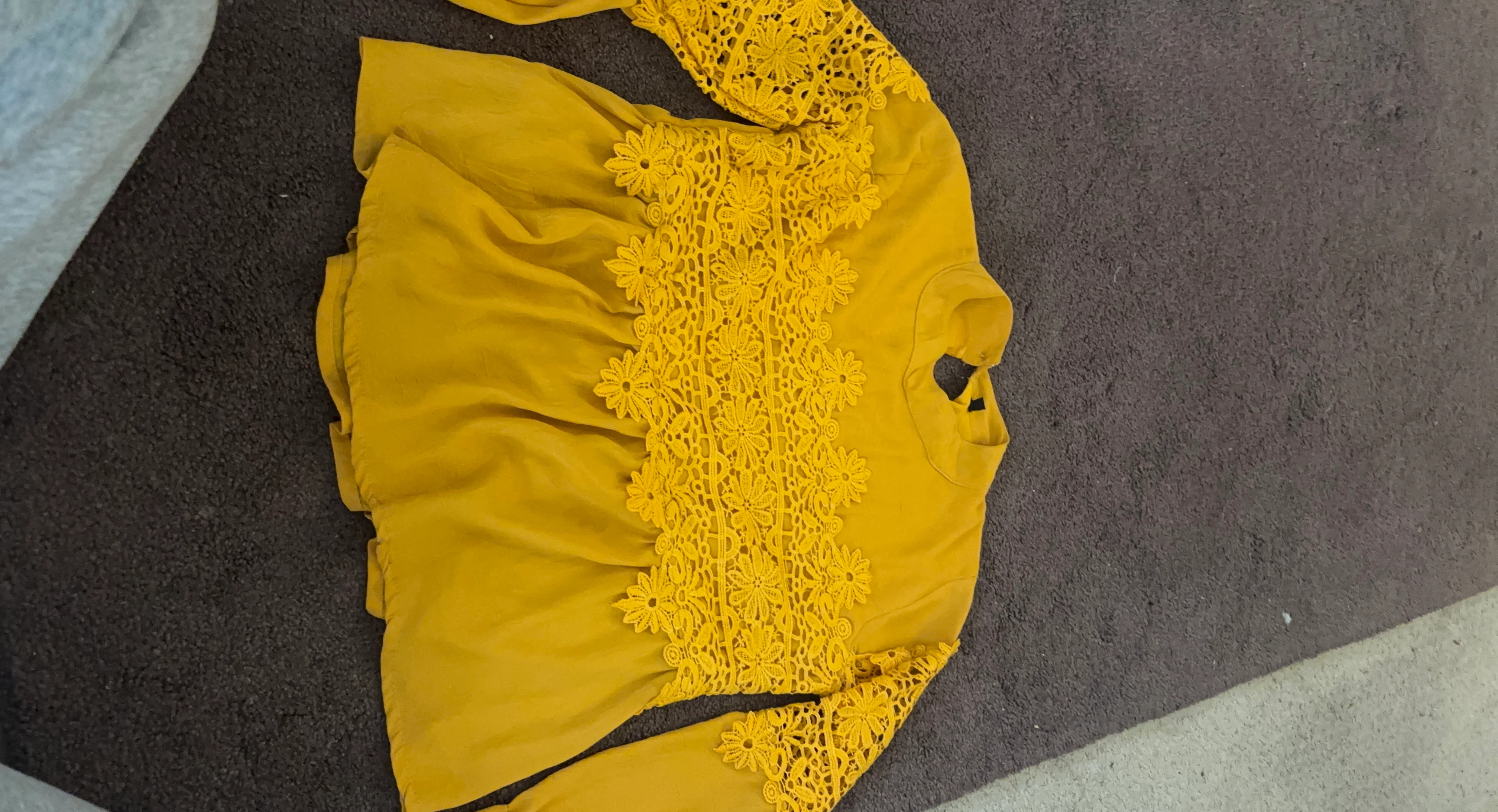 Yellow Lace Detail Blouse