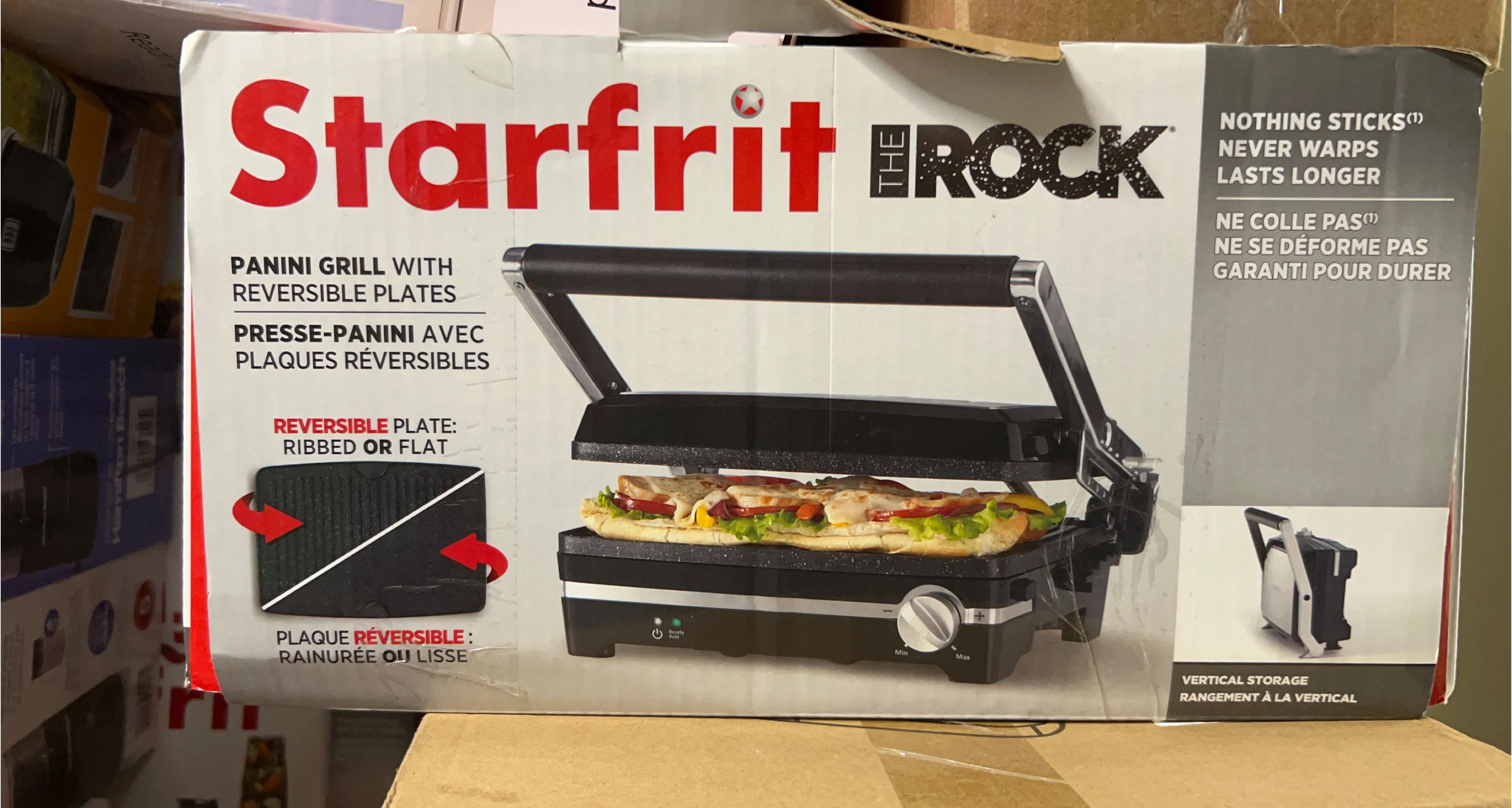 Starfrit The Rock Panini Grill with Reversible Plates
