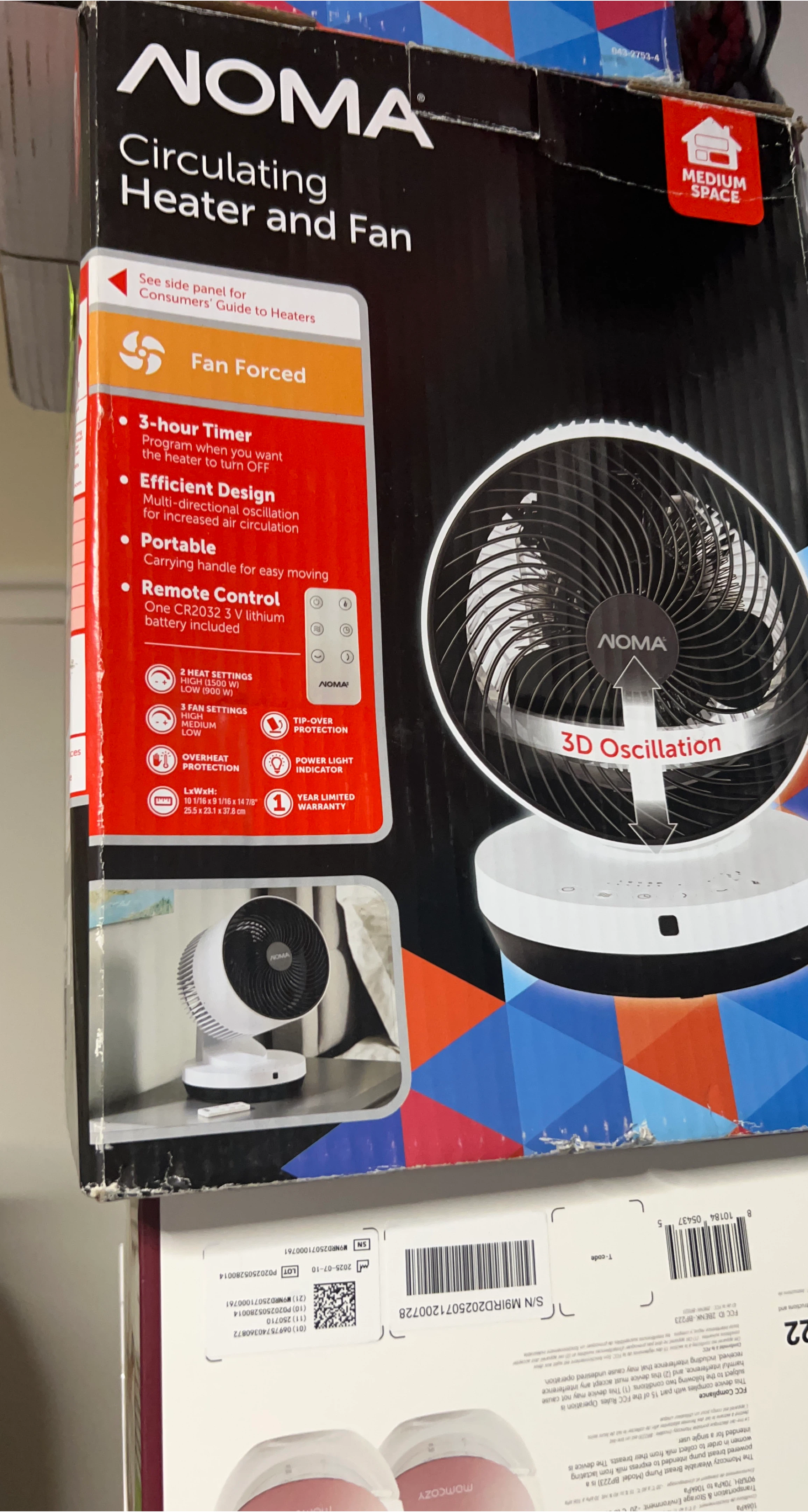 Noma Circulating Heater and Fan with Remote Control