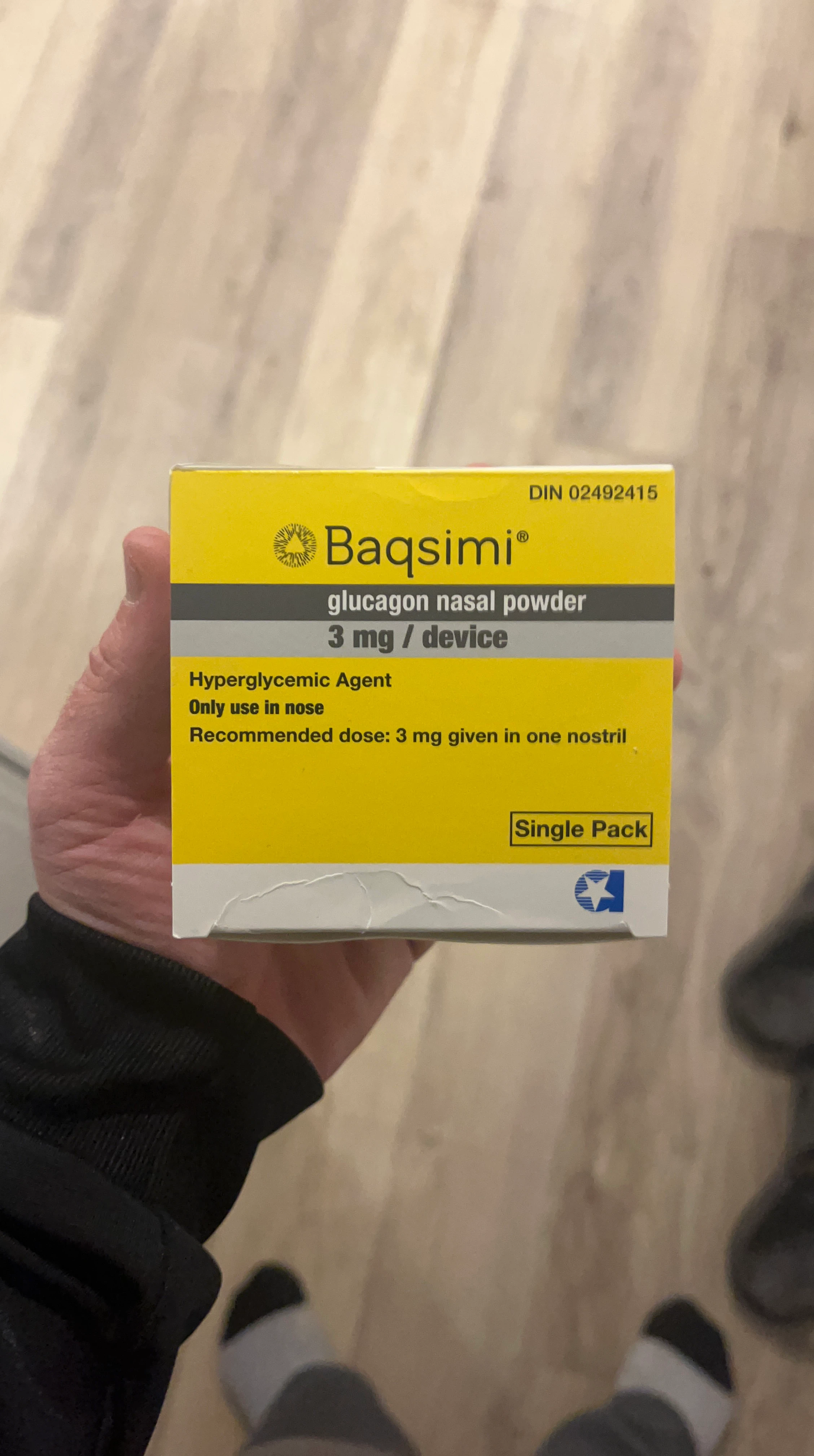 Baqsimi Glucagon Nasal Powder 3 mg Single Pack