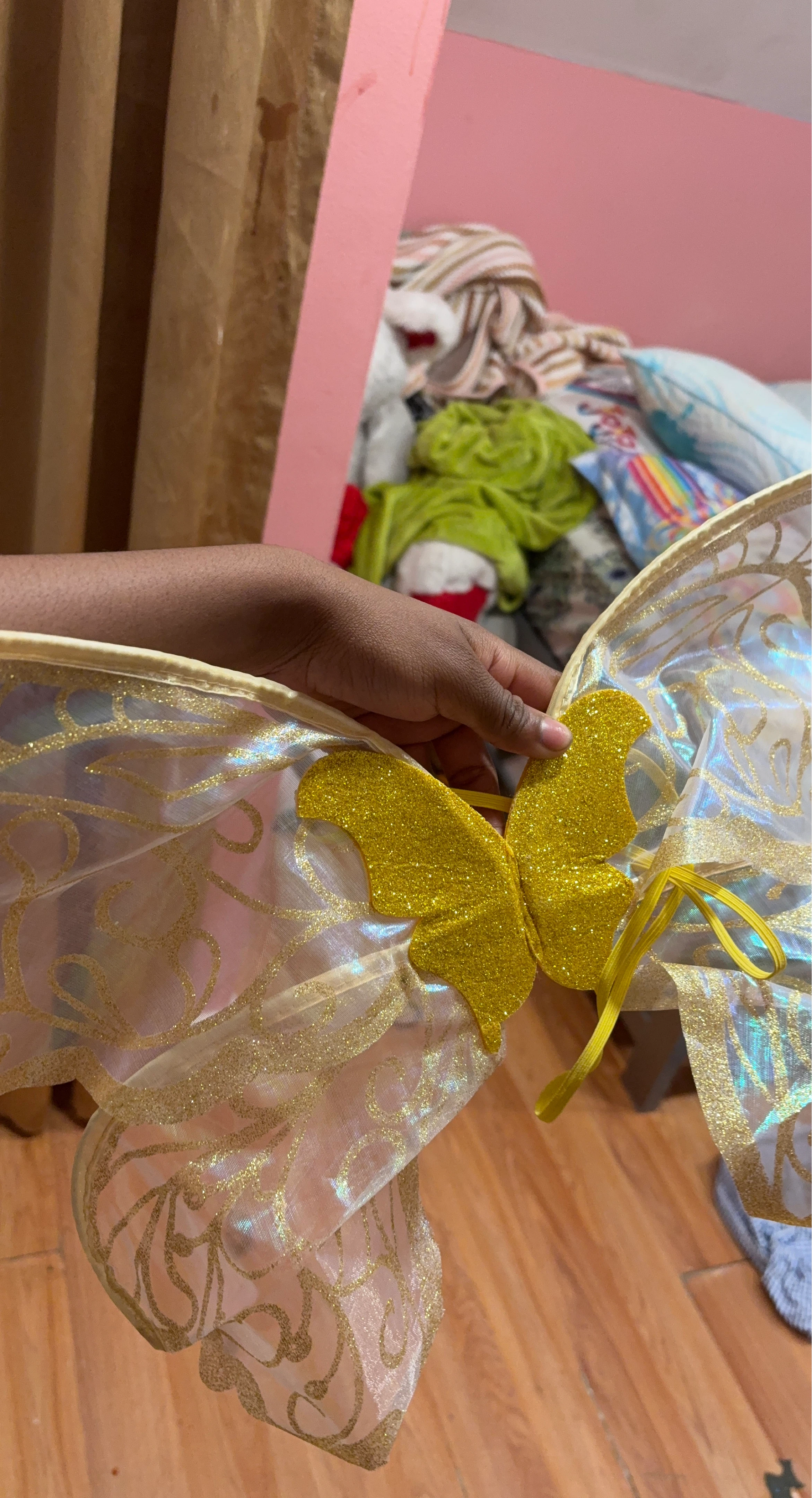 Gold Glitter Butterfly Wings Costume Accessory