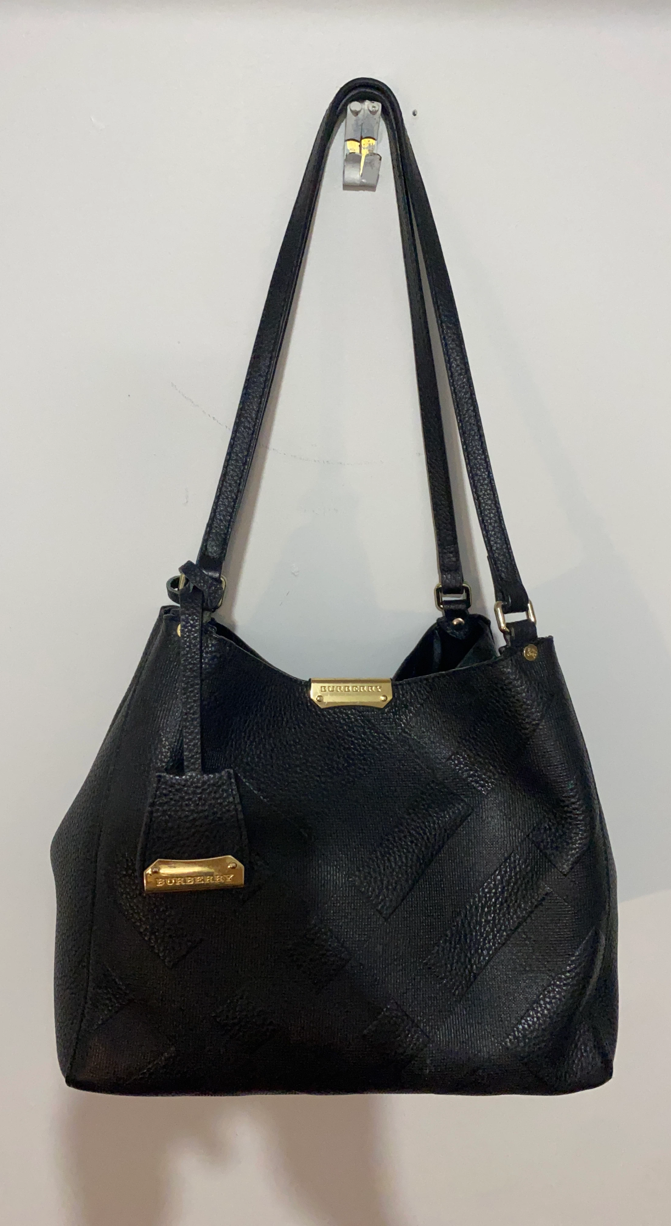 Burberry Black Leather Tote Bag