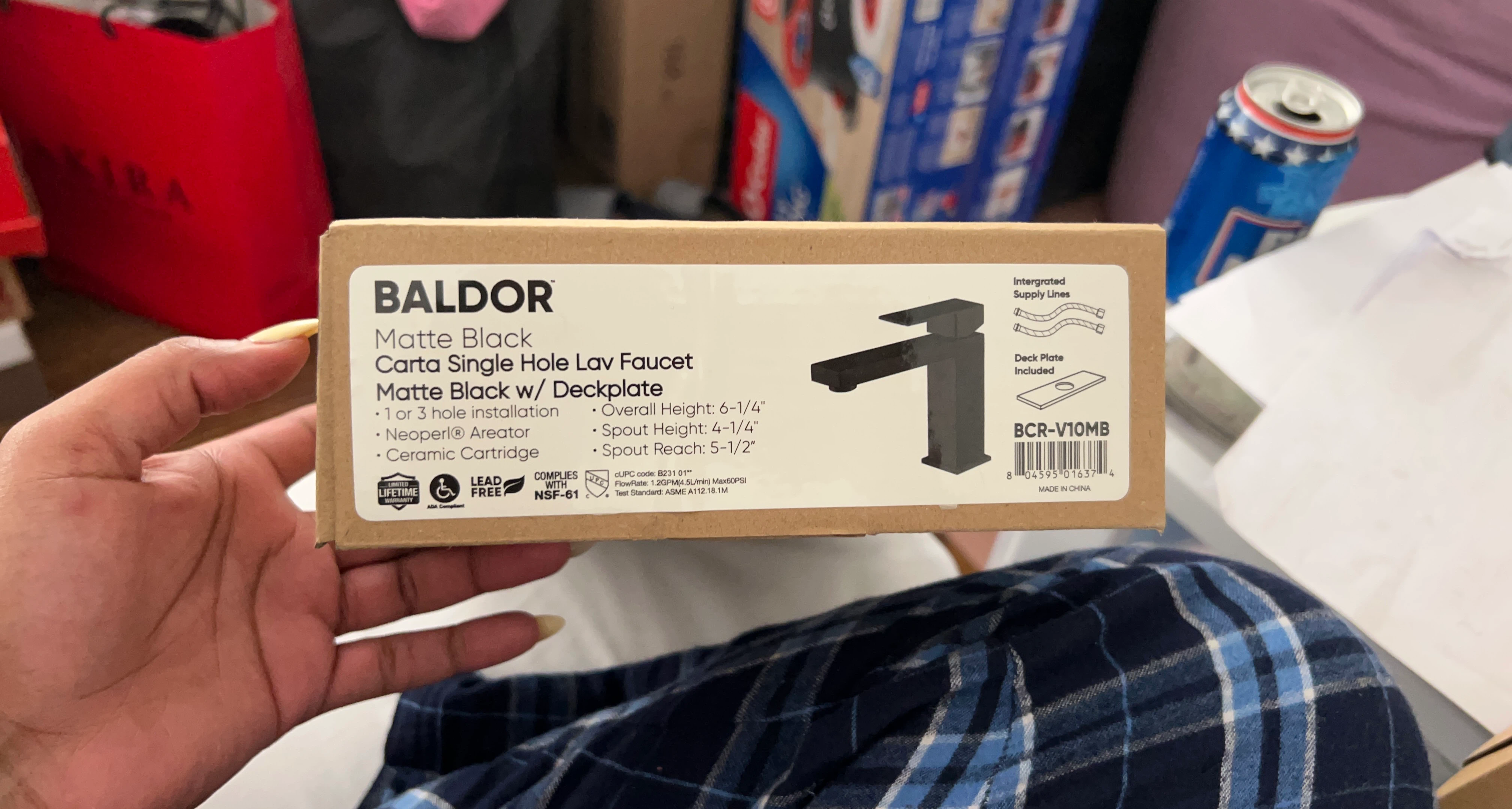 Baldor Matte Black Carta Lav Faucet w/ Deckplate
