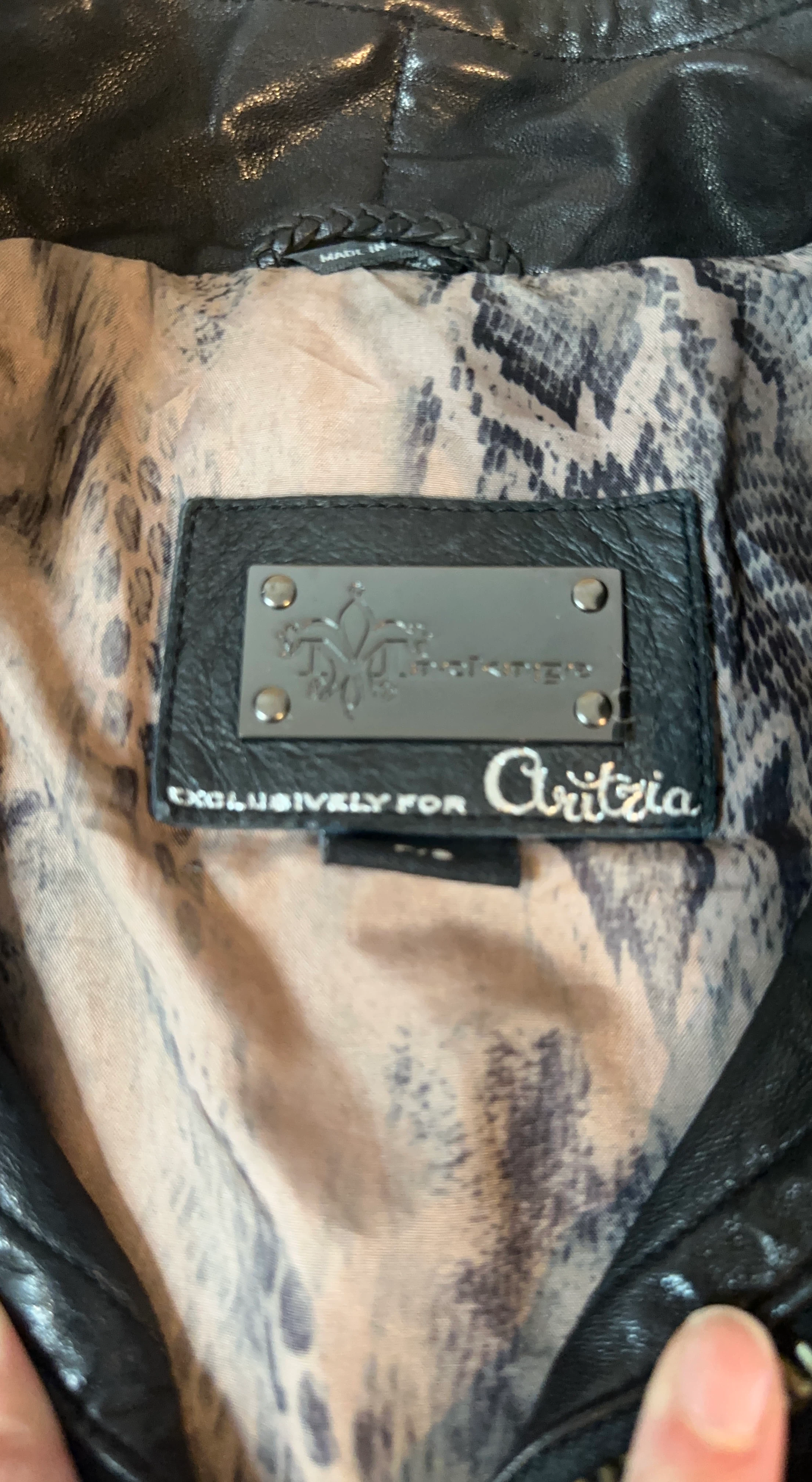 Aritzia Black Faux Leather Bomber Jacket