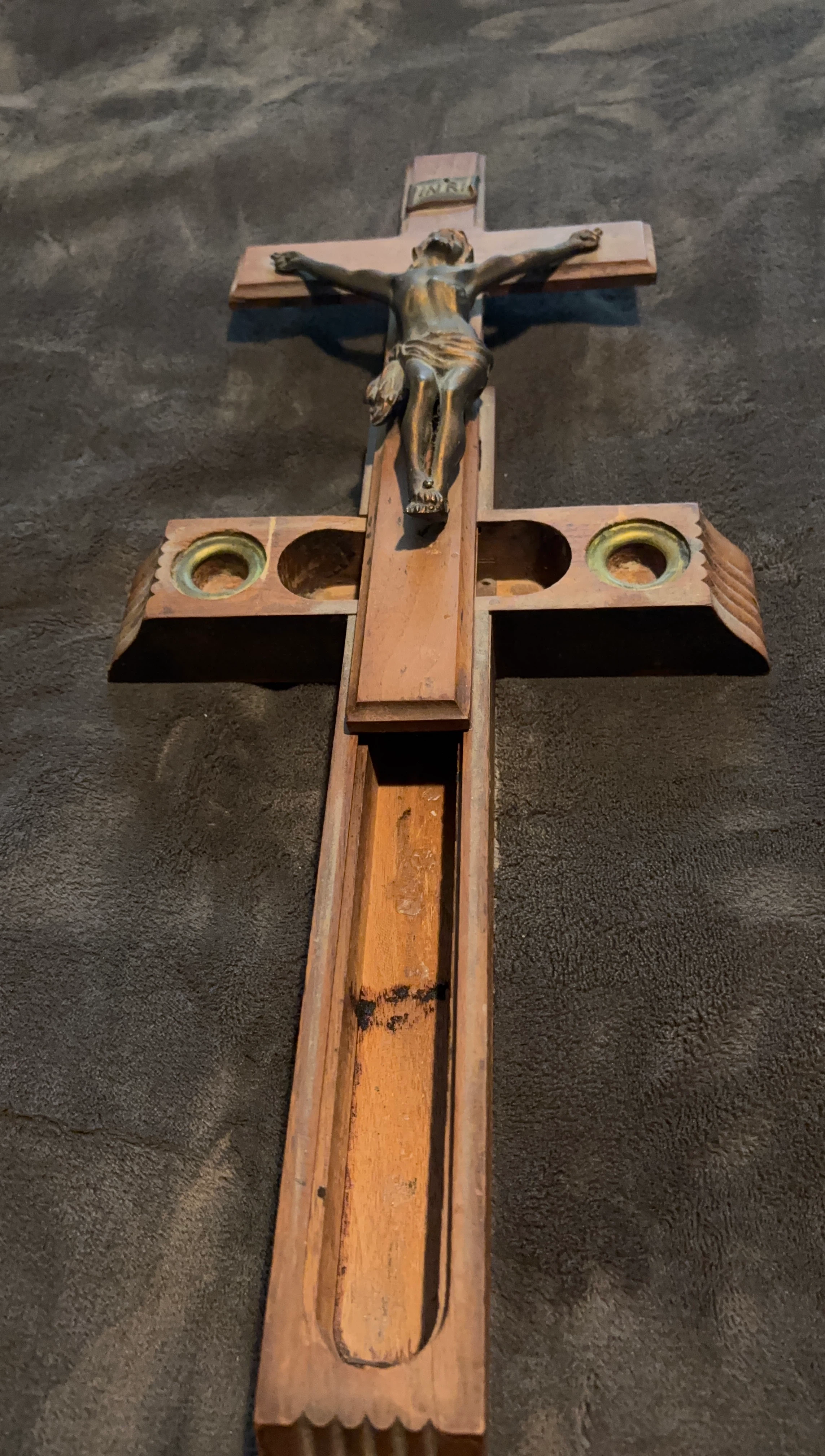 Wooden Crucifix with Compartment