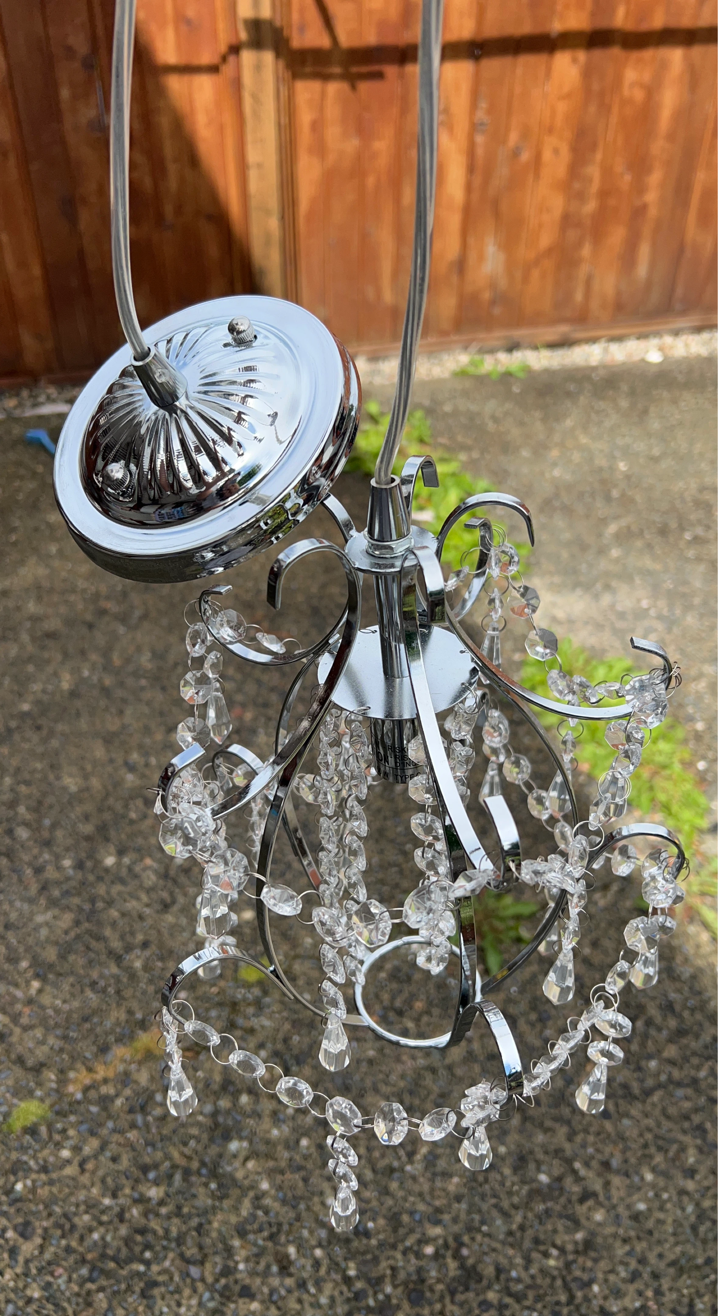 Chrome Chandelier Pendant Light with Crystal Accents