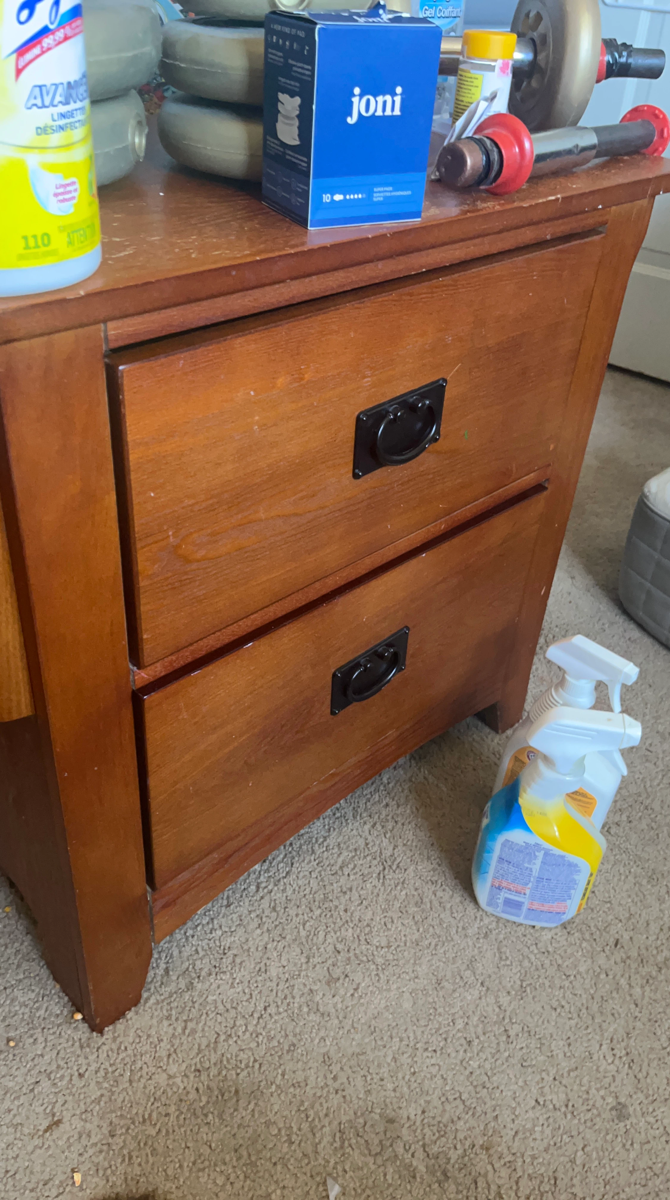 Wooden 2-Drawer Nightstand