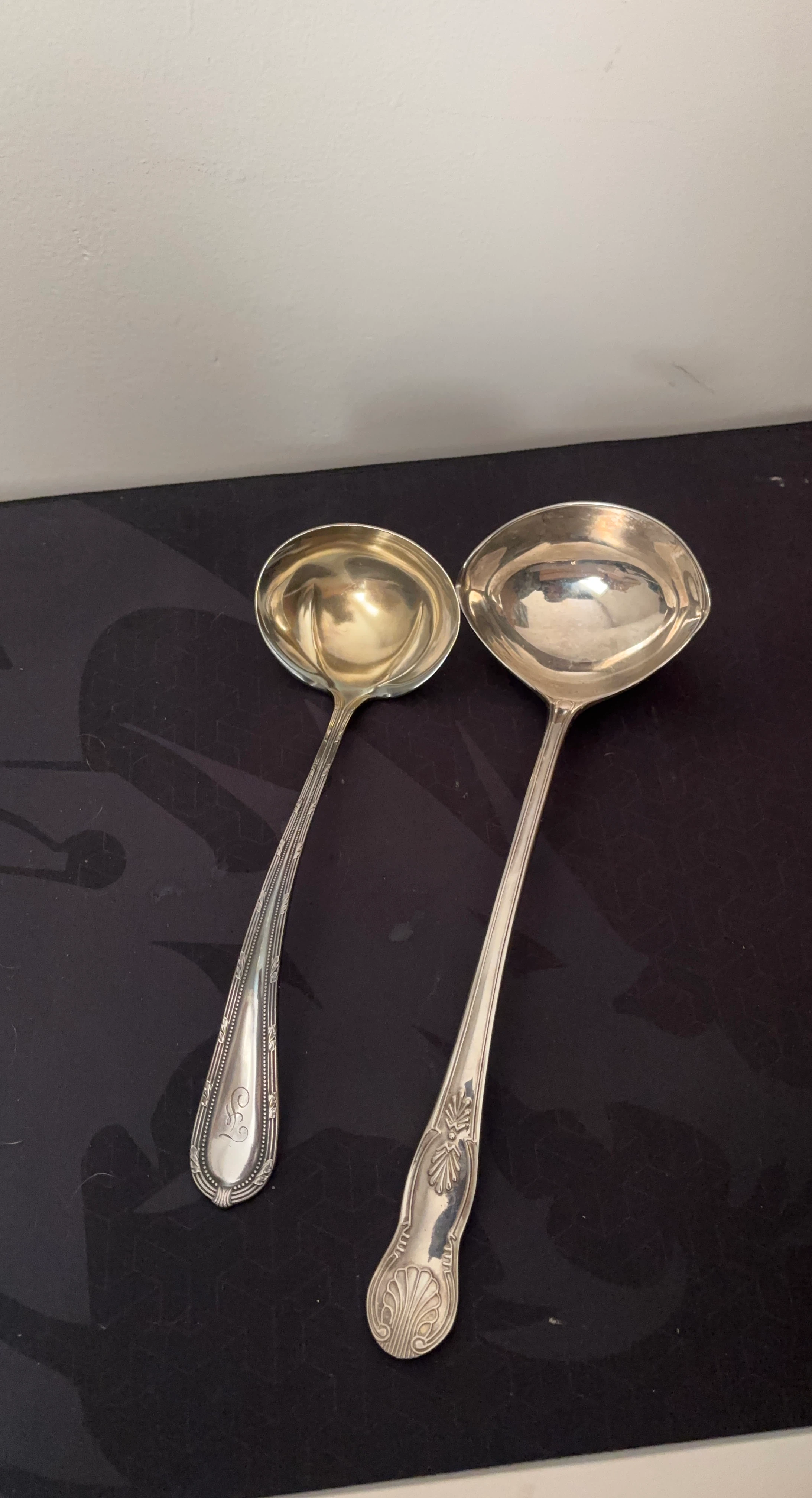 Vintage Silver Plated Soup Ladle- 2 Pieces