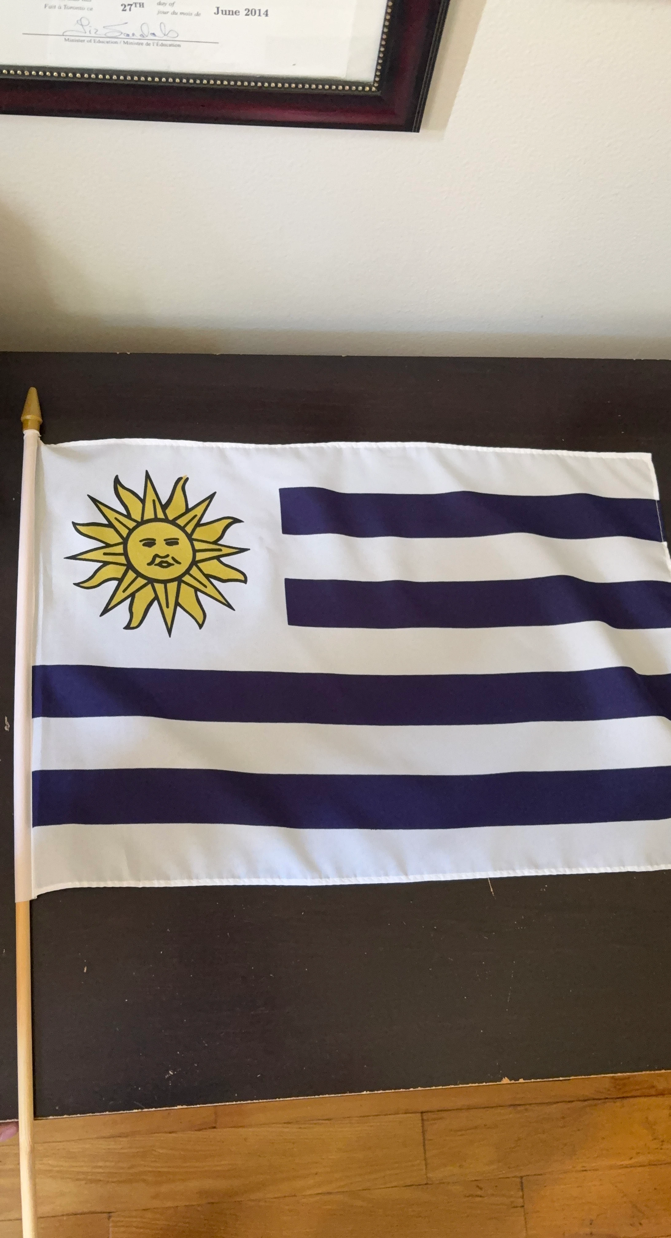 Uruguay Handheld Flag with Stick