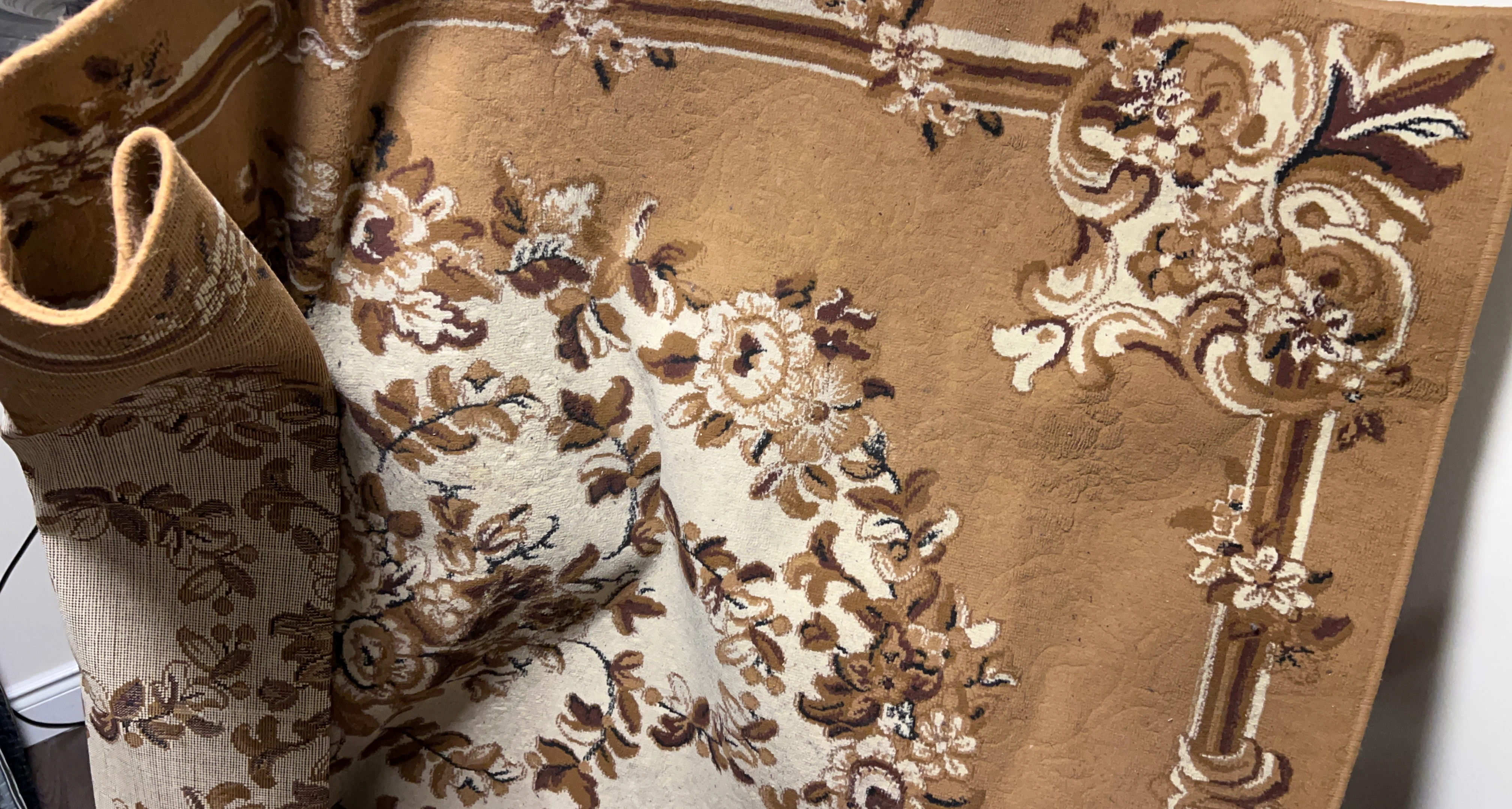 Brown Floral Area Rug