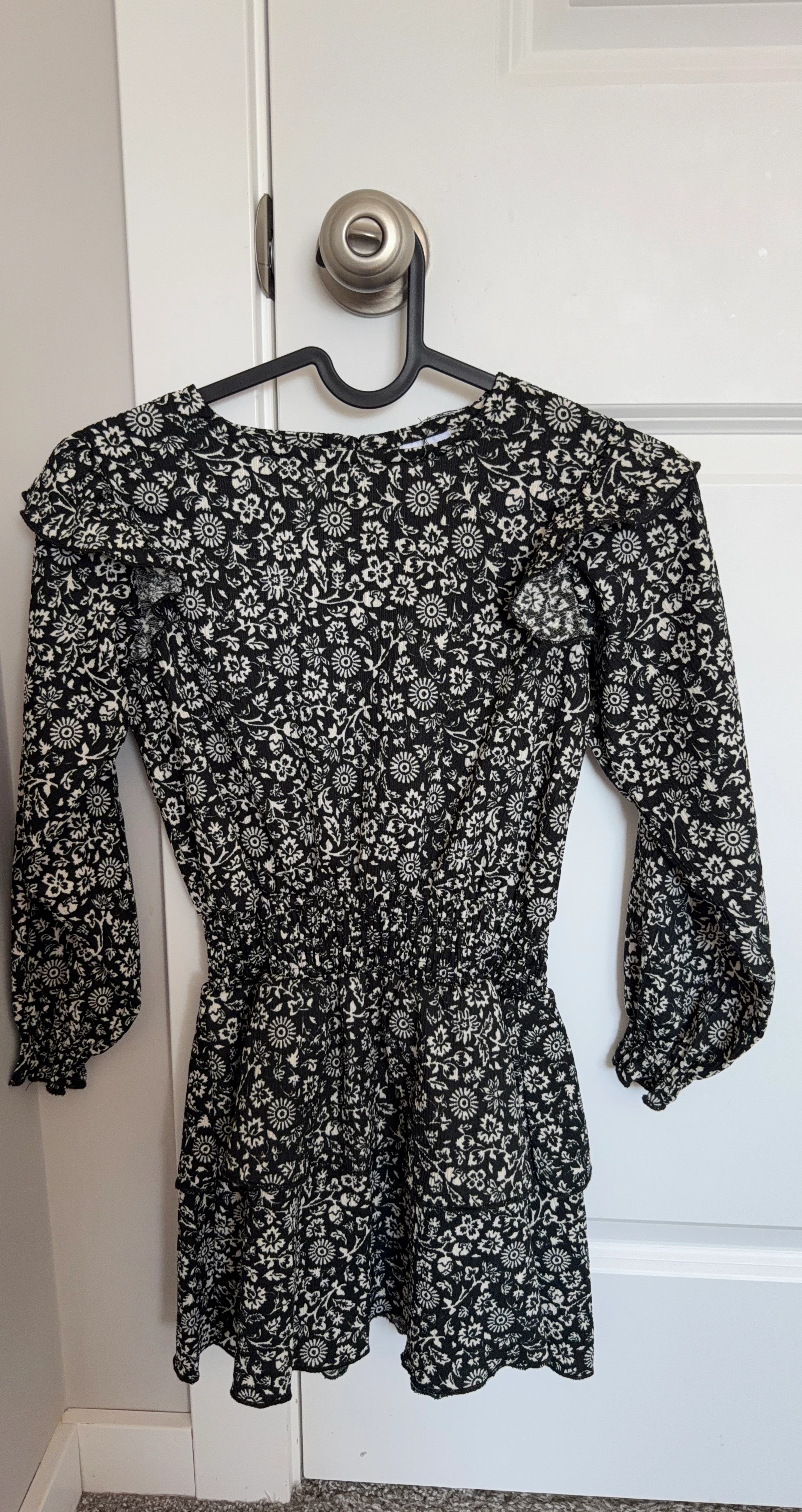 Black Floral Print Dress