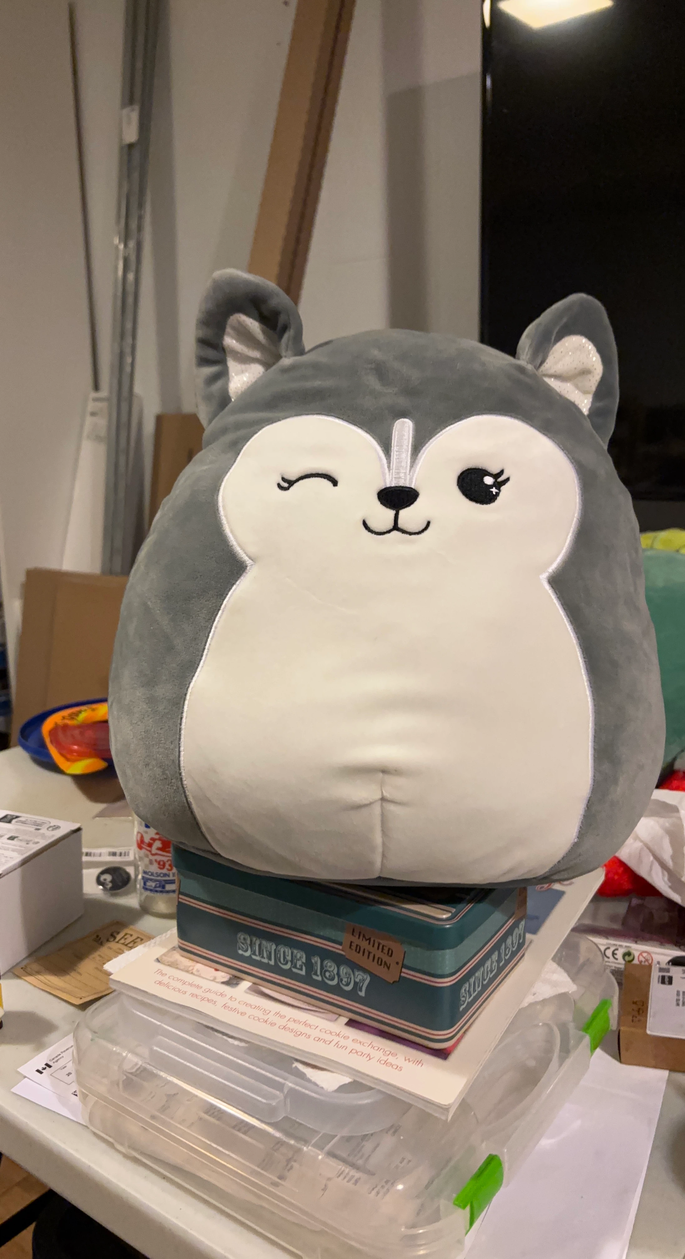 Grey Husky Squishmallows Toy