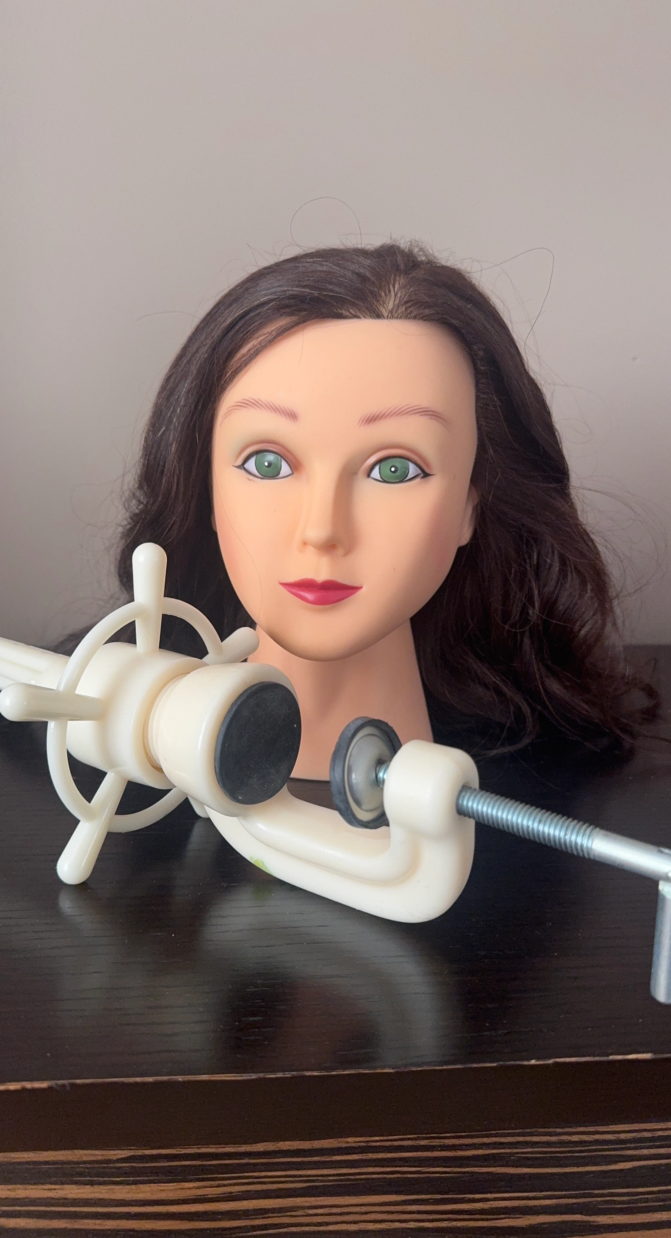 Cosmetology Training Mannequin Head with Table Clamp Stand