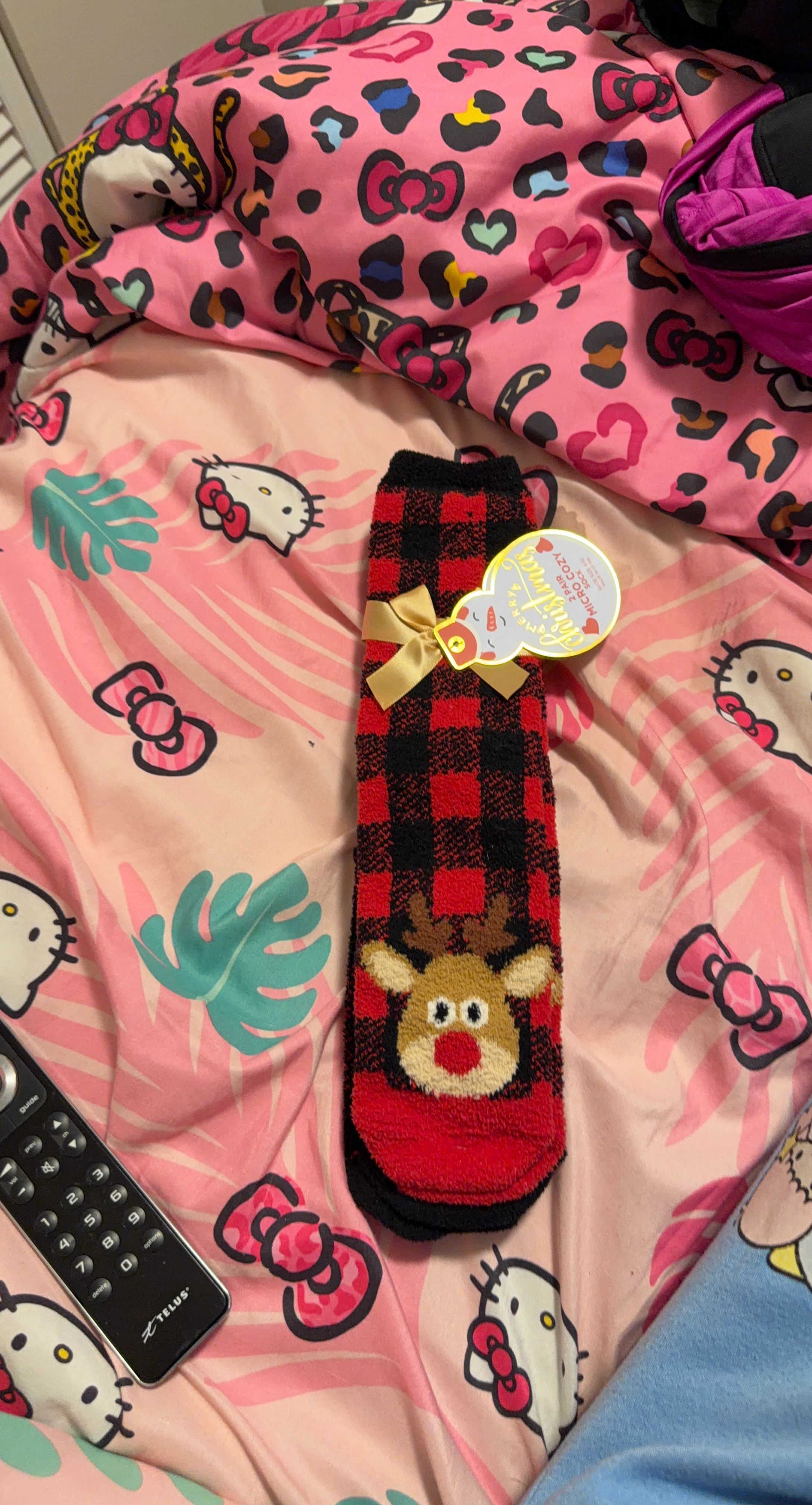 Cozy Microfiber Christmas Socks with Reindeer