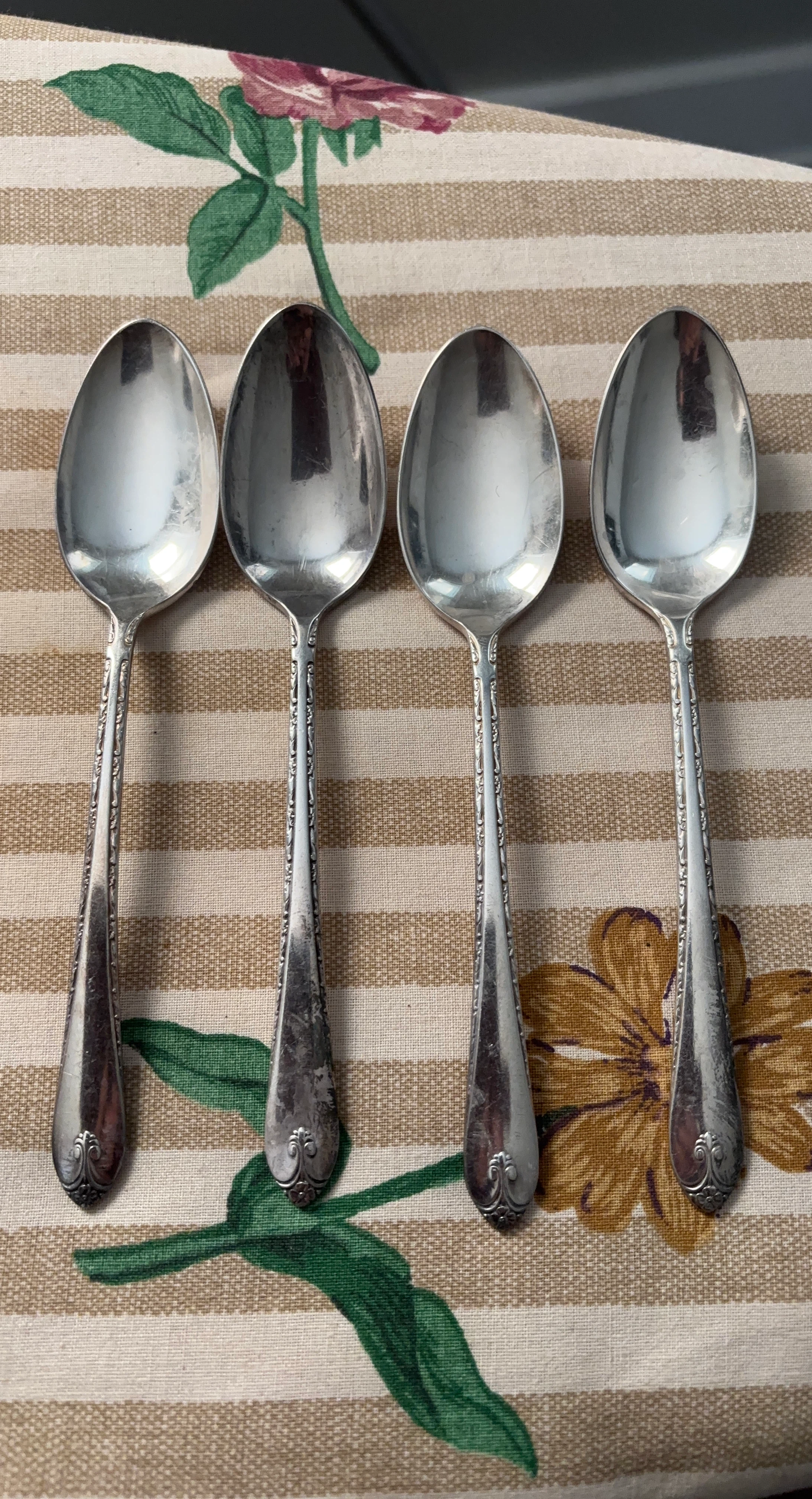 WM. Rogers & Son  Silverplate Dessert Spoons (Set Of 4)