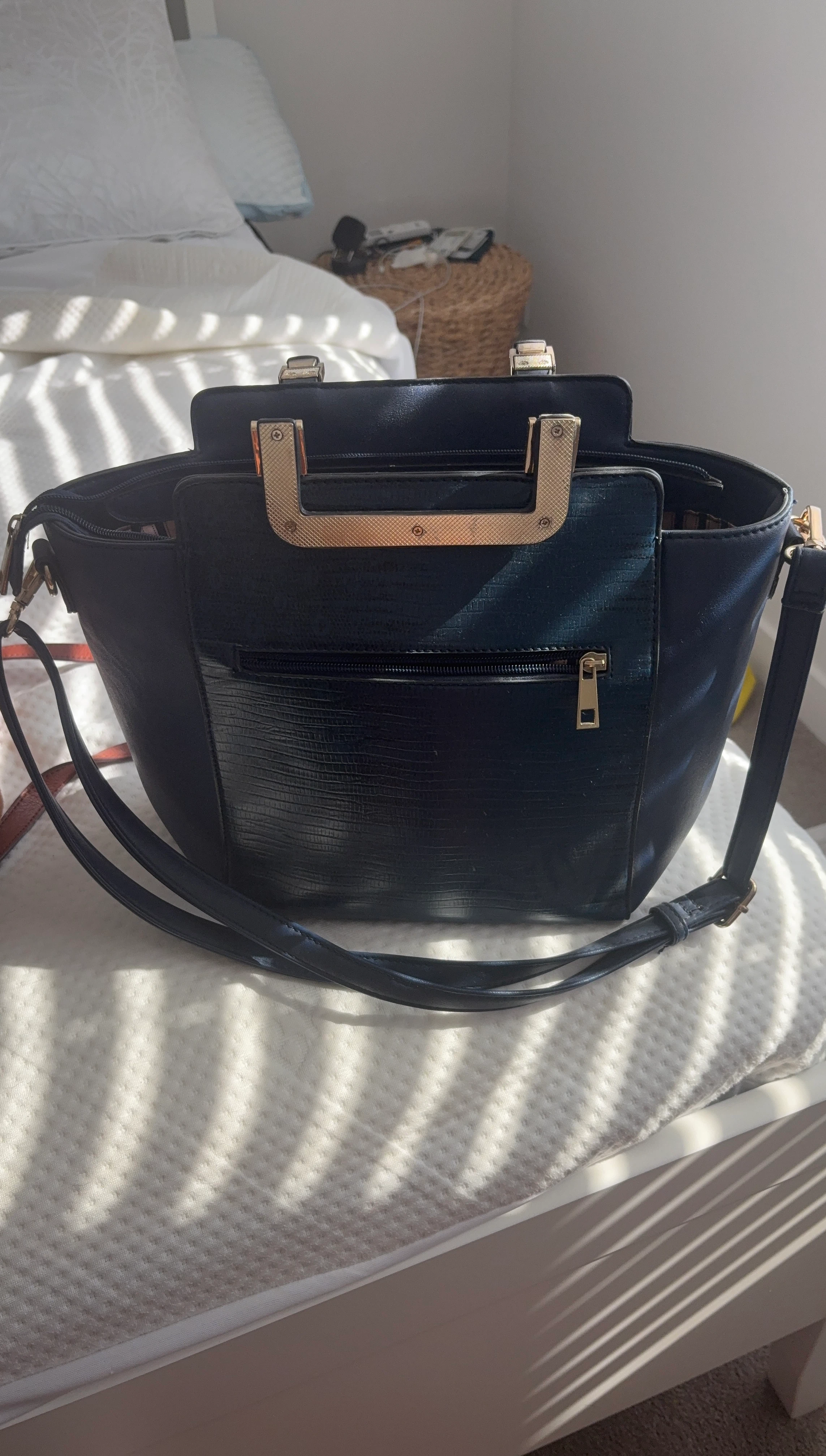 Dark Blue Tote Handbag
