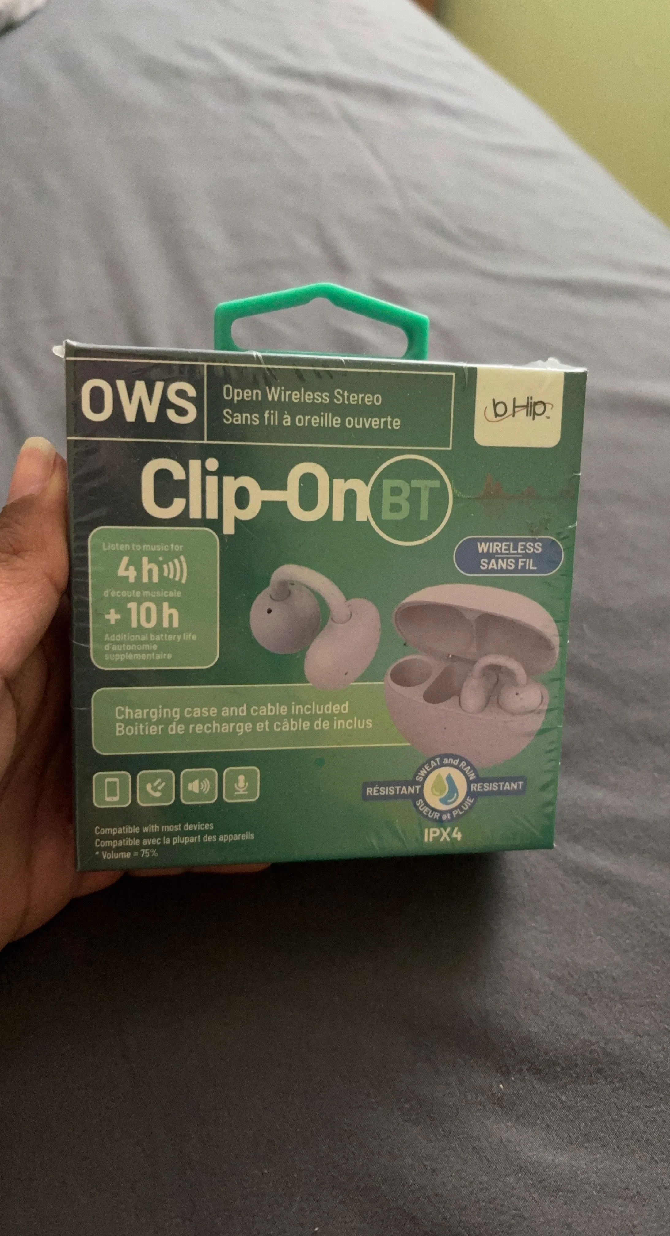 b Hip OWS Clip-On BT Open Wireless Stereo Earbuds