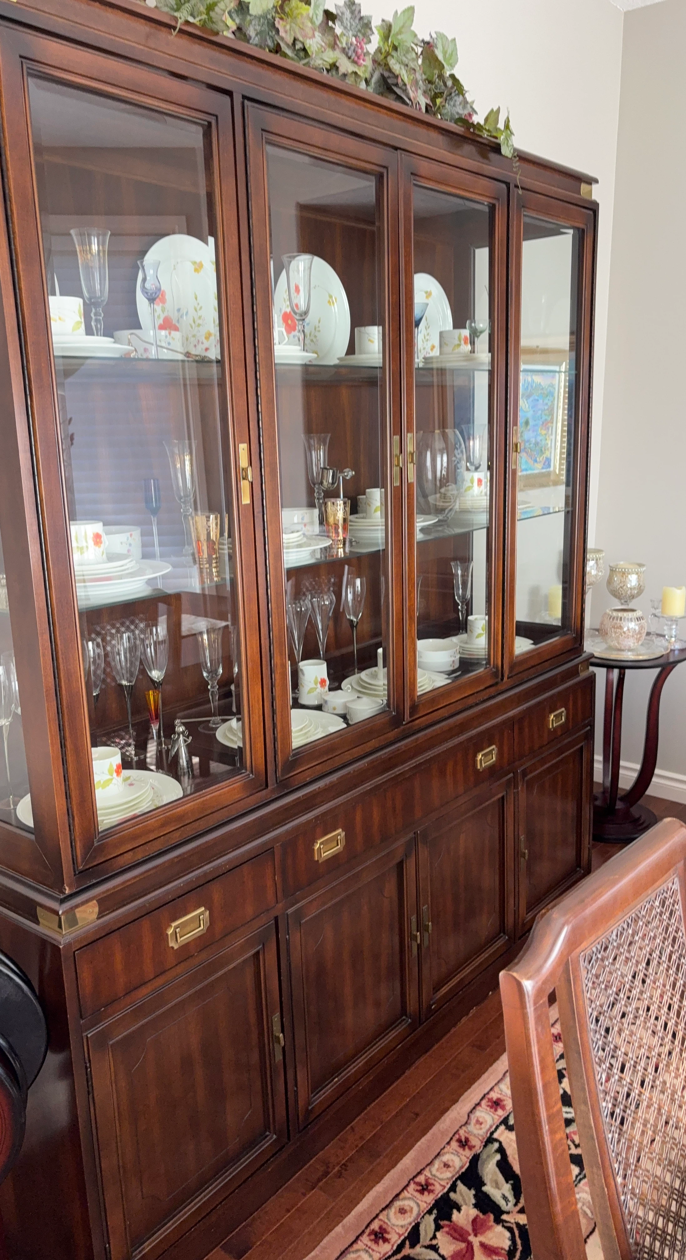 Mahogany China Cabinet with Glass Doors