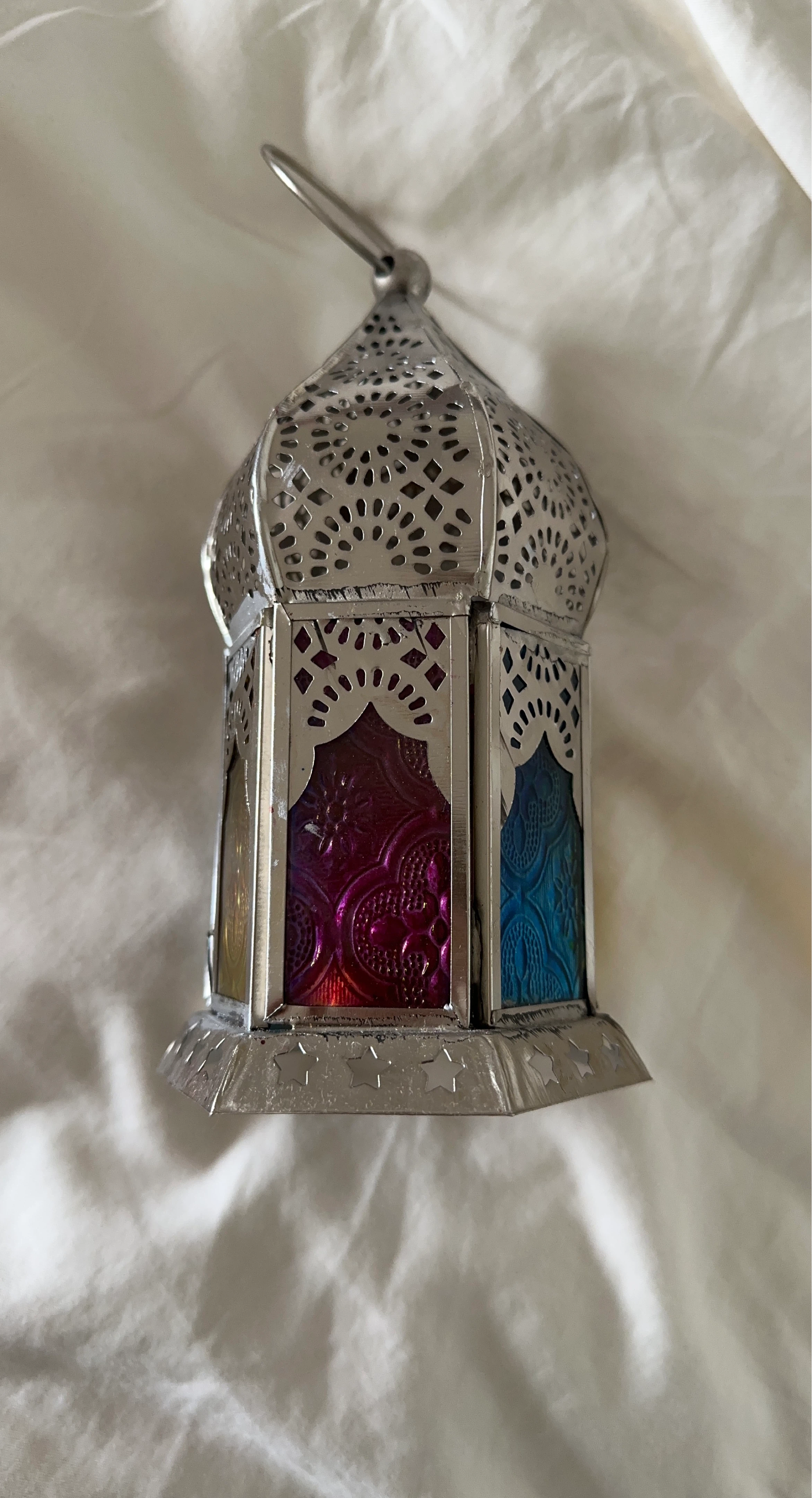 Decorative Lantern with Coloured Glass