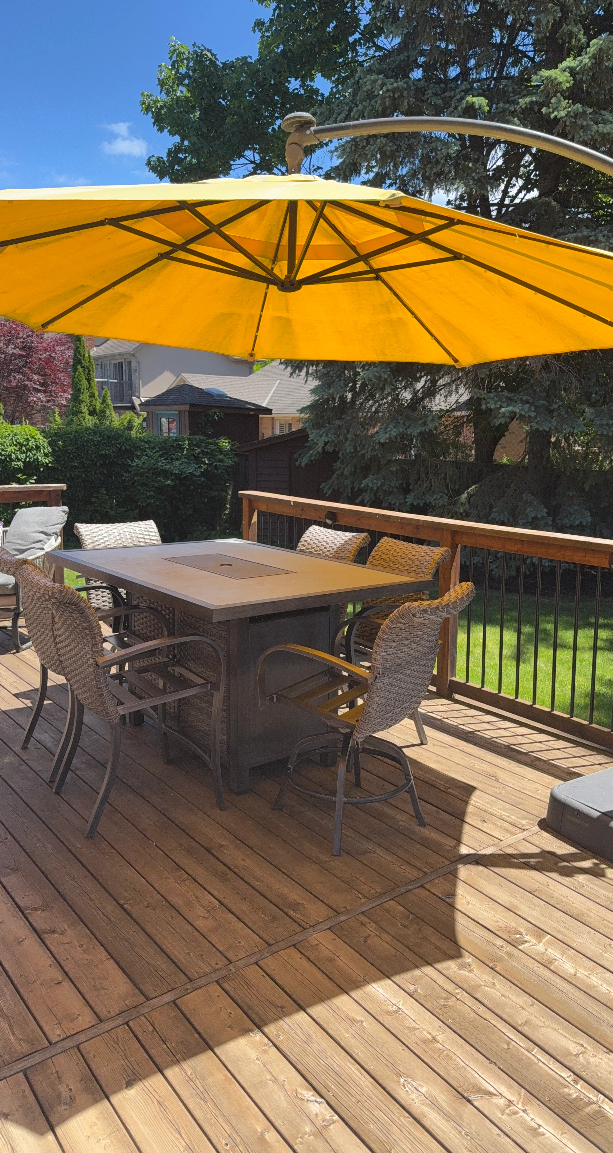 Patio Dining Set with Fire Table and 4 Chairs