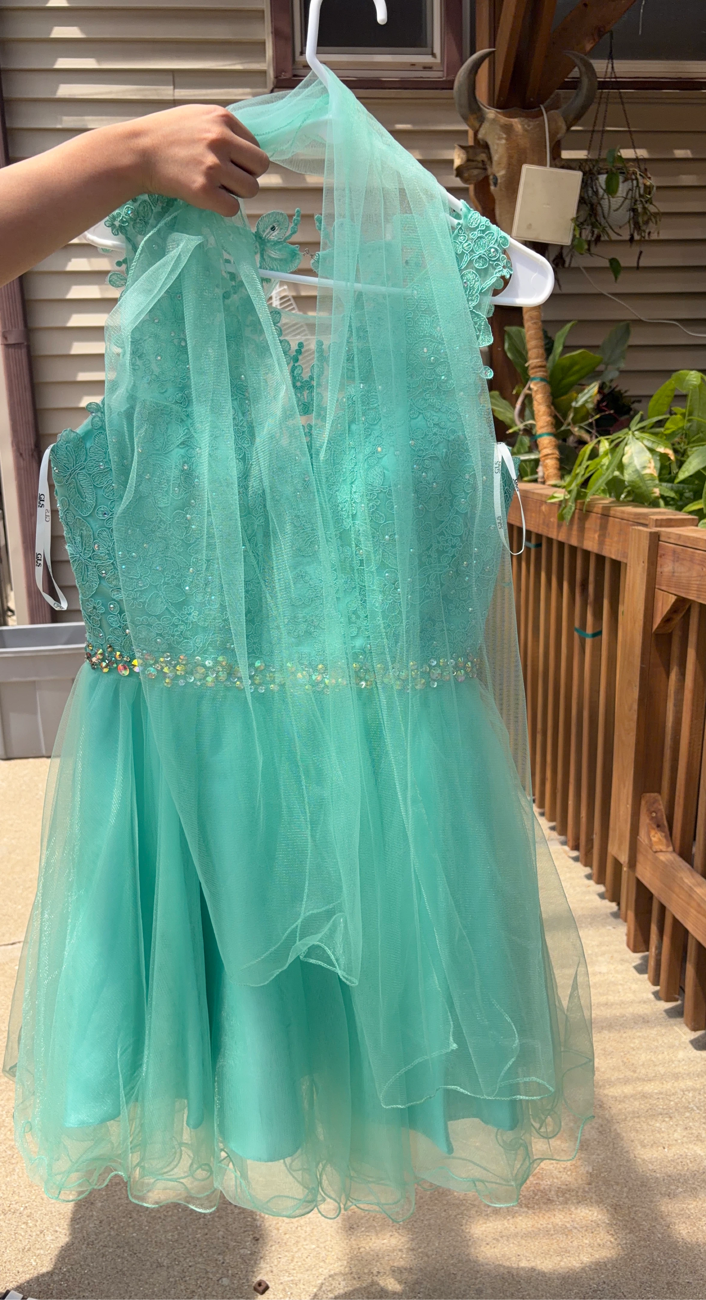 Sparkly Teal Tulle Dress