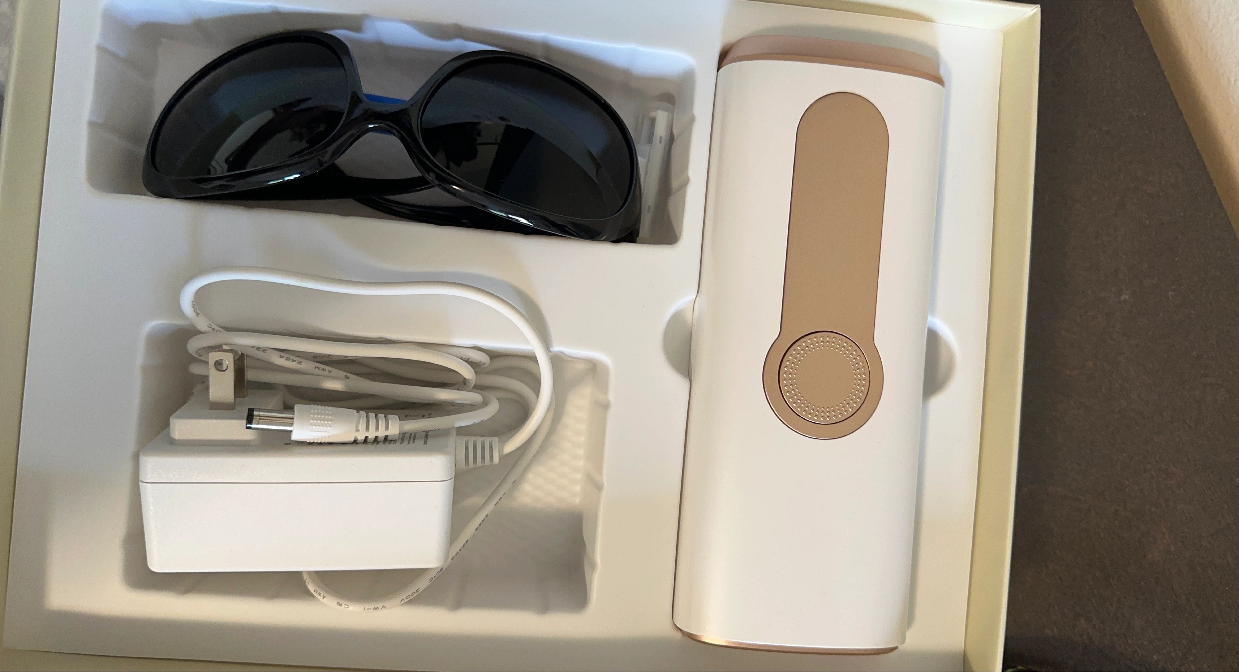 IPL Hair Removal Device with Glasses and Charger