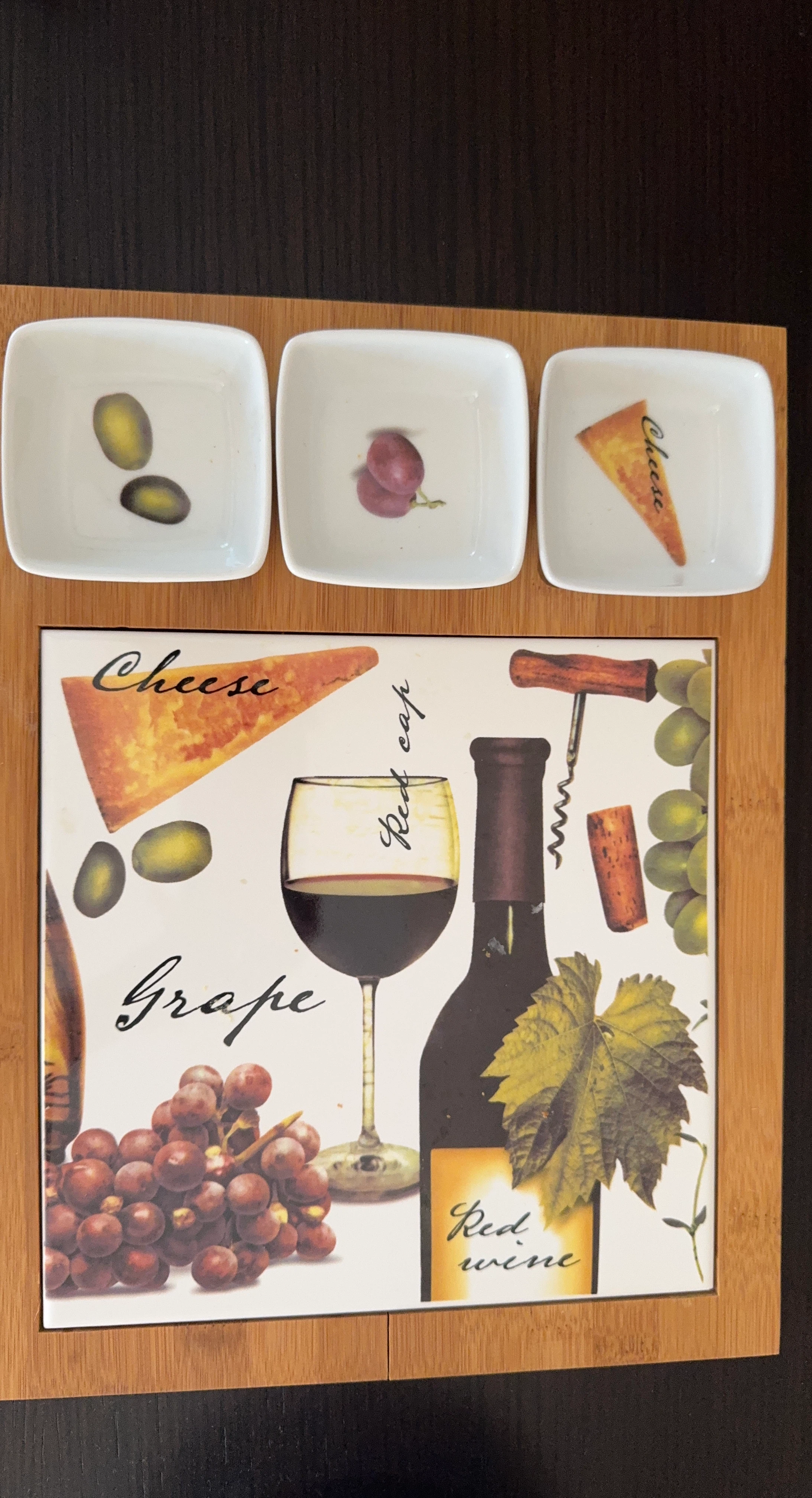 Cheese and Grape Serving Tray