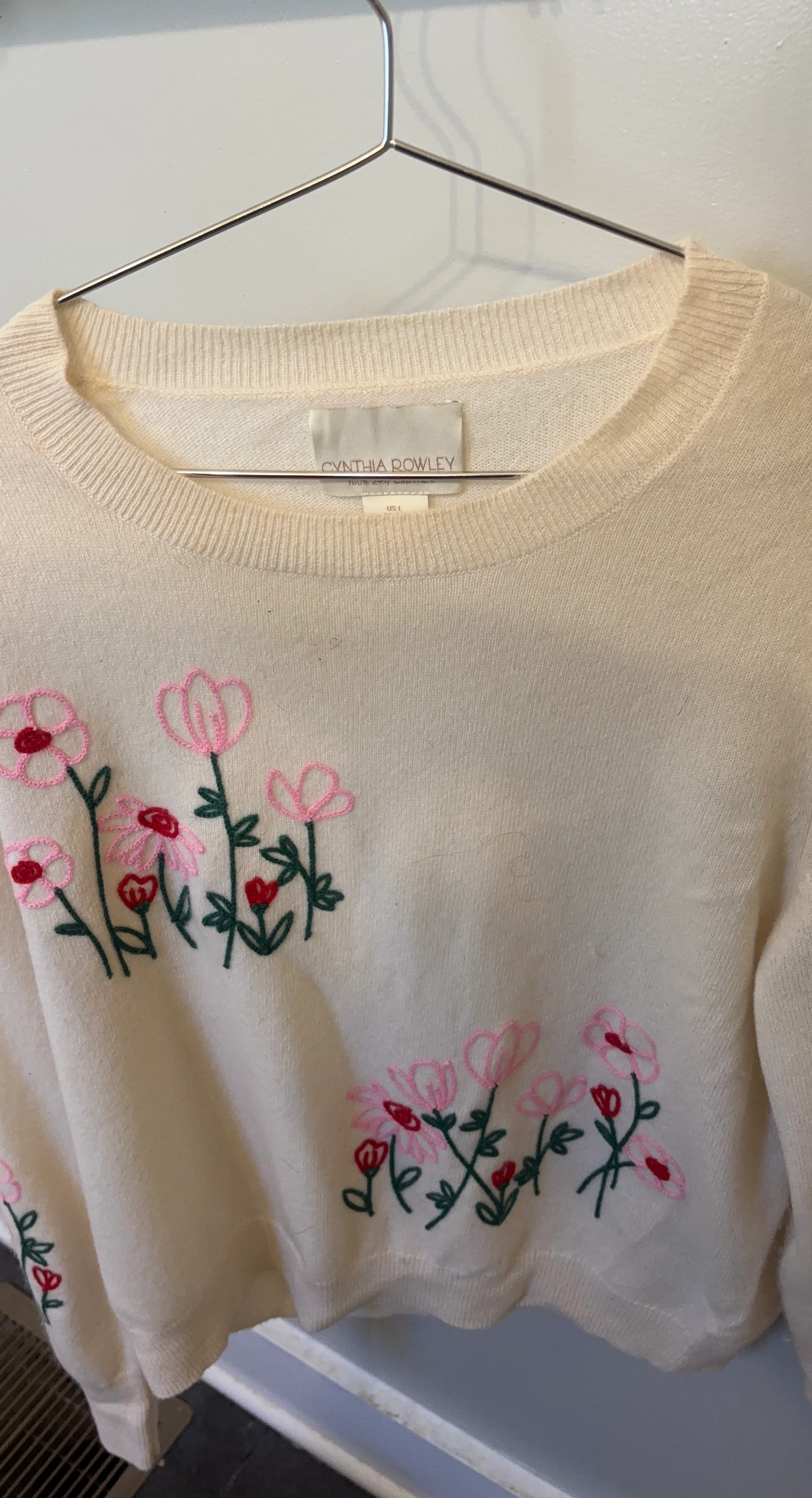 New Cynthia Rowley 100% 2-Ply Cashmere Sweater